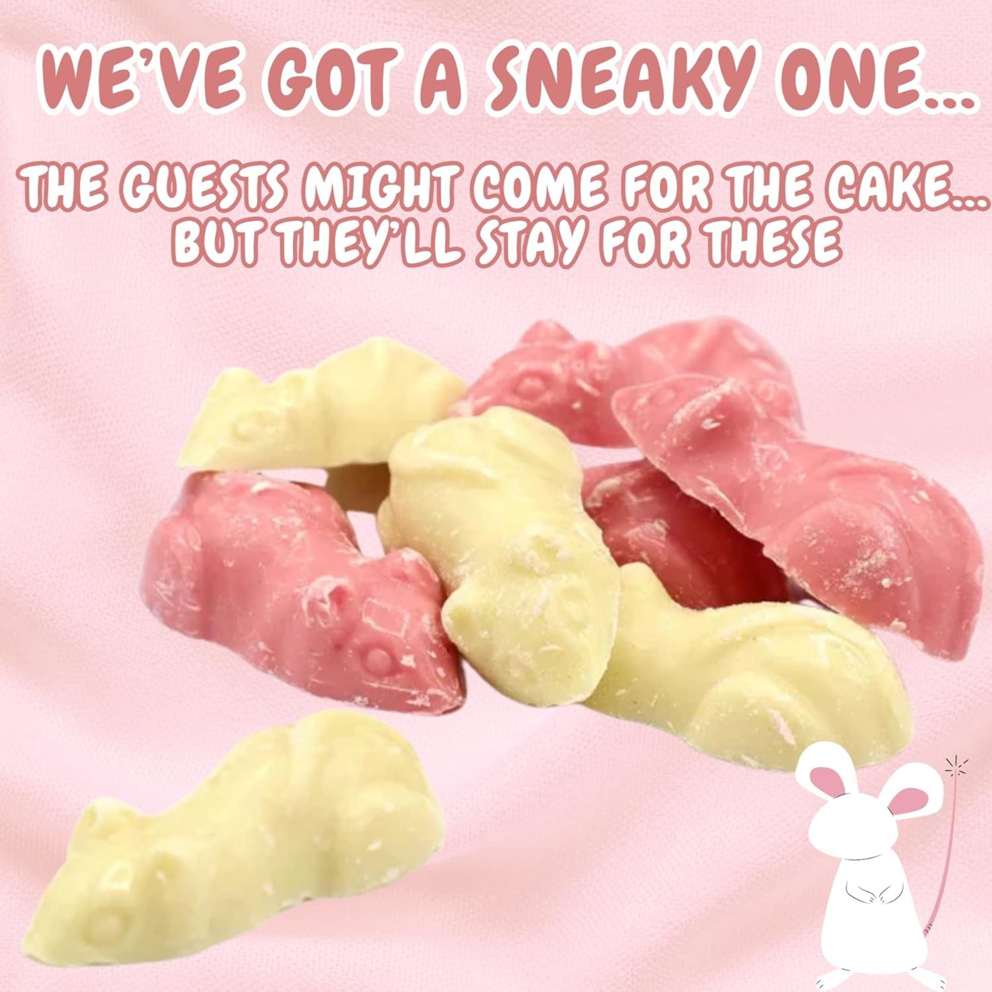 Pink & White Chocolate Mice – 1kg Bag