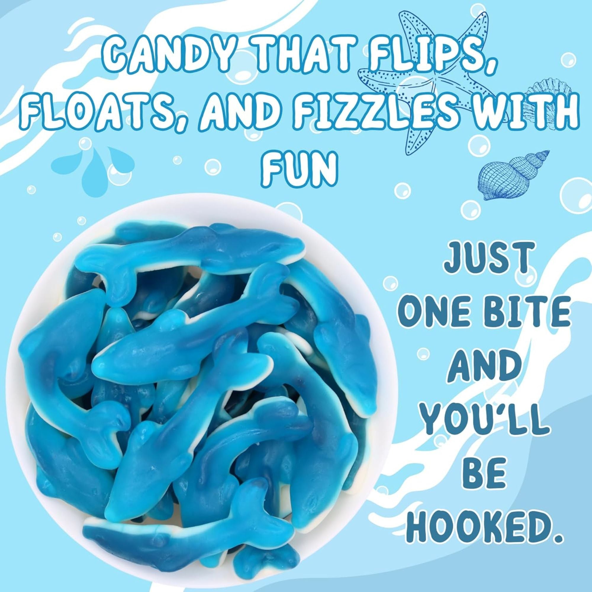 Blue Dolphin Gummy Sweets – 500g Bag