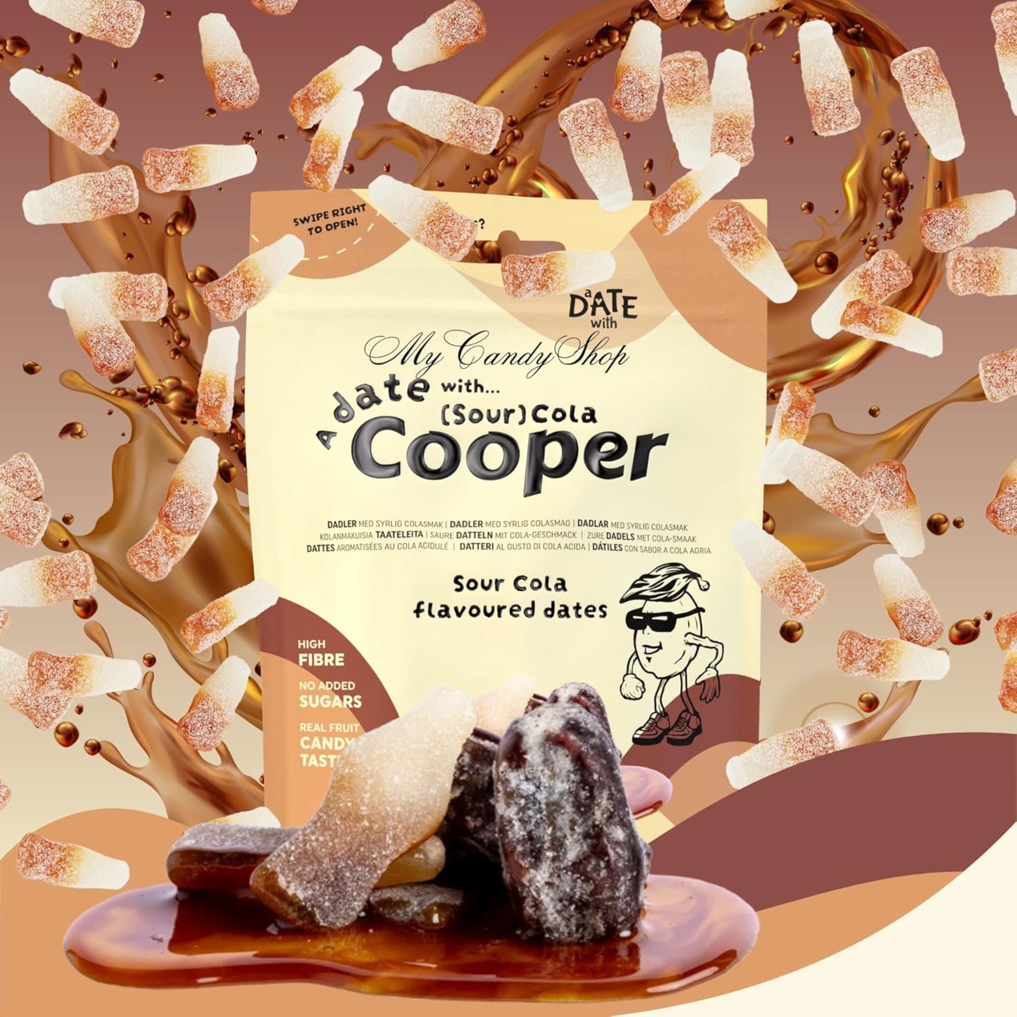 Flavoured Pitted Dates – 4 x 100g Bundle (Strawberry, Cola, Caramel & Pistachio)
