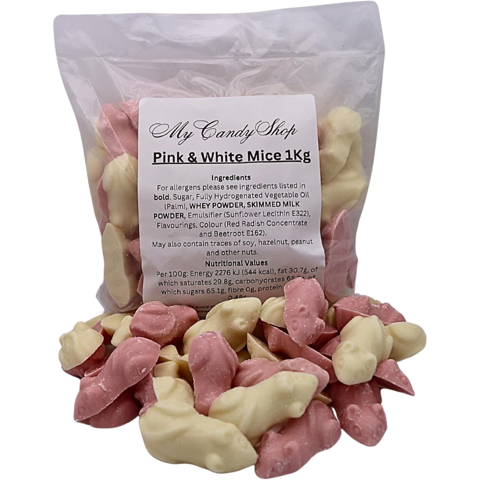 Pink & White Chocolate Mice – 1kg Bag