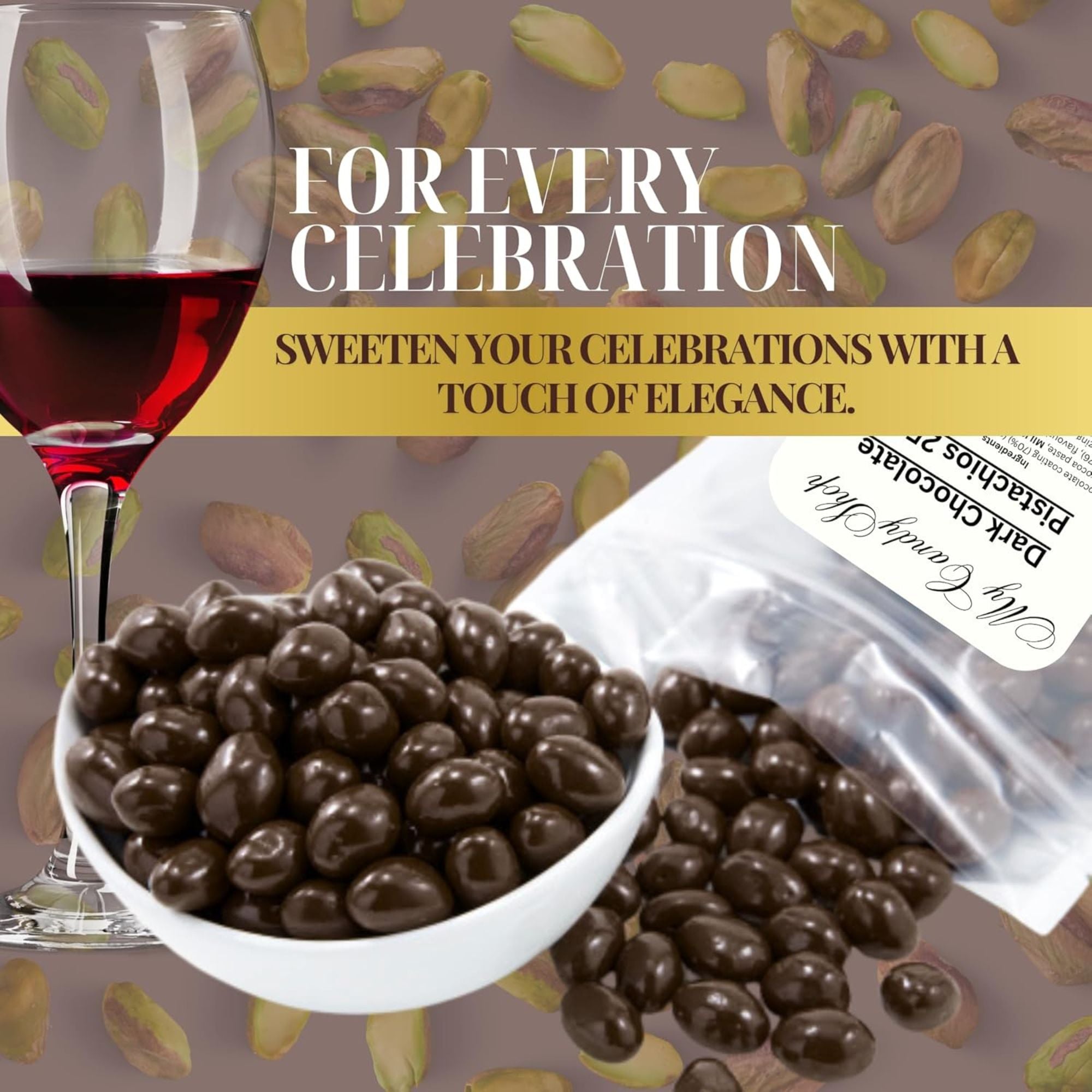 Dark Chocolate Pistachios – 250g Bag