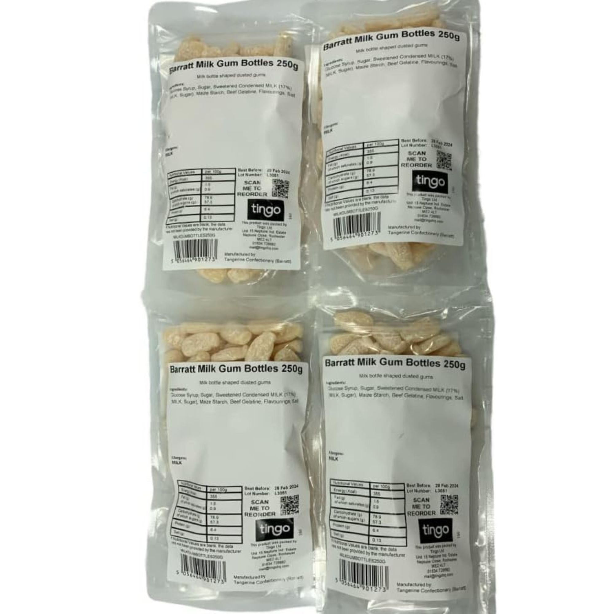 Dusted Milk Bottles – 1kg Bag by Manchester Confectionery