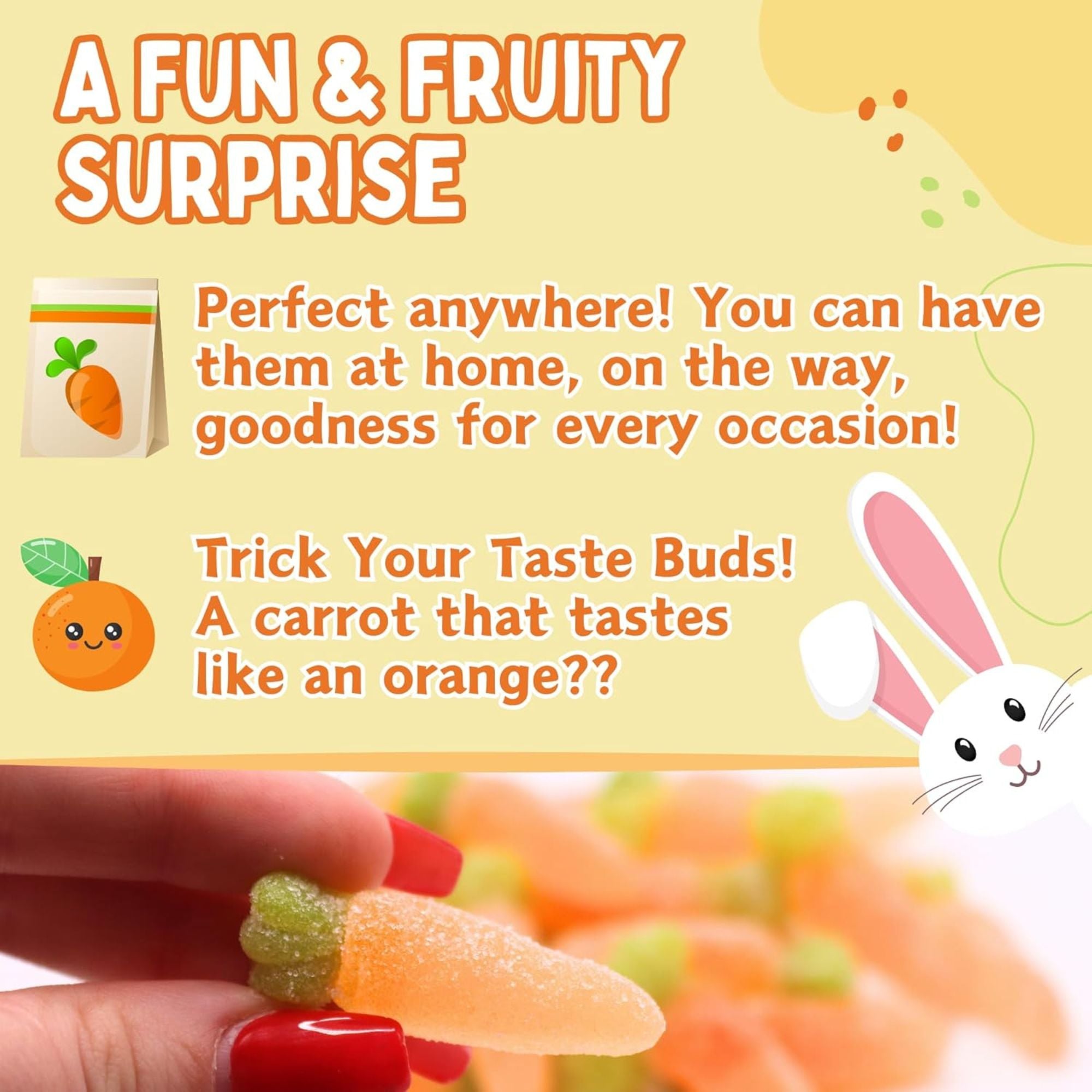 Fizzy Jelly Carrots – 500g Bag of Vegan Orange Sweets