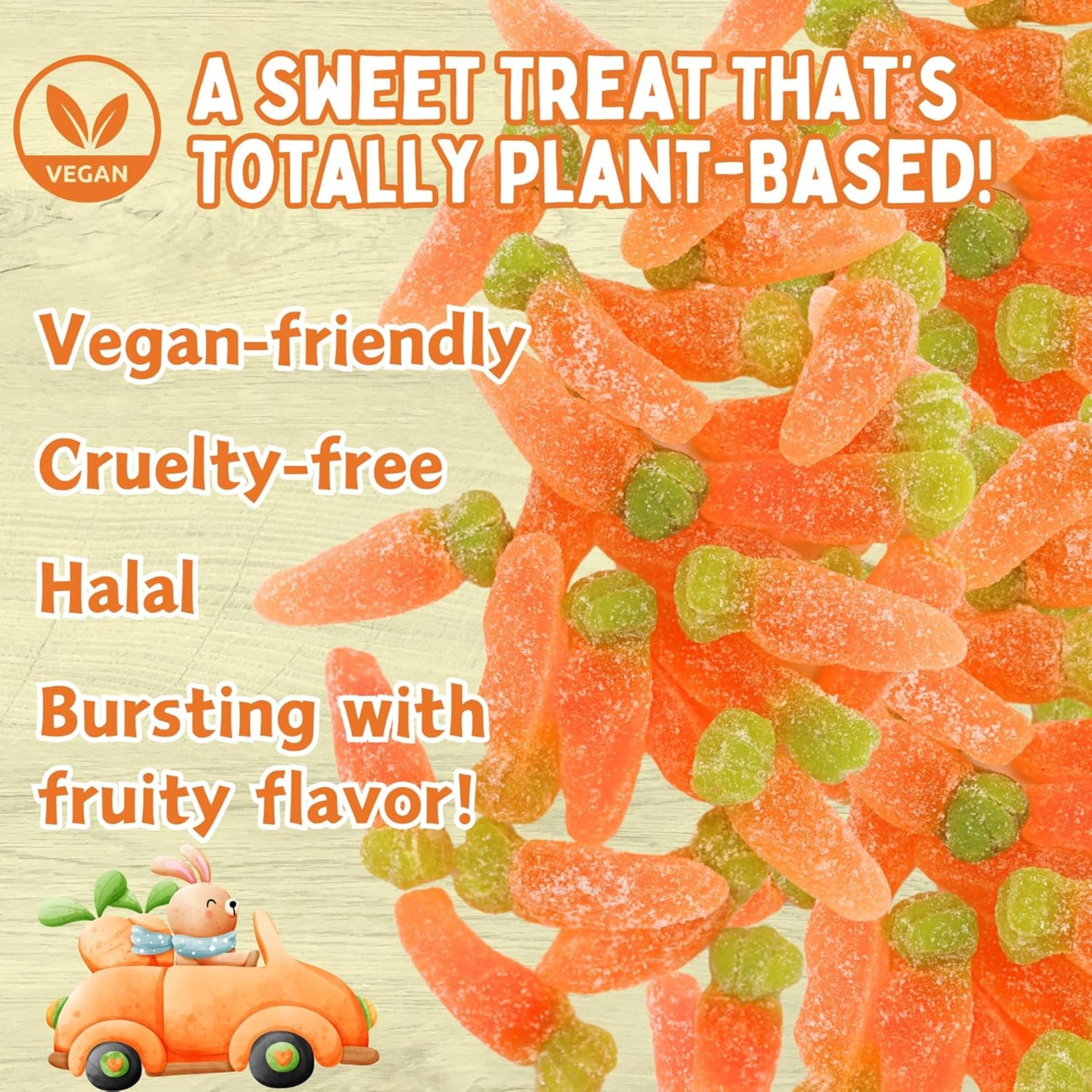 Fizzy Jelly Carrots – 500g Bag of Vegan Orange Sweets