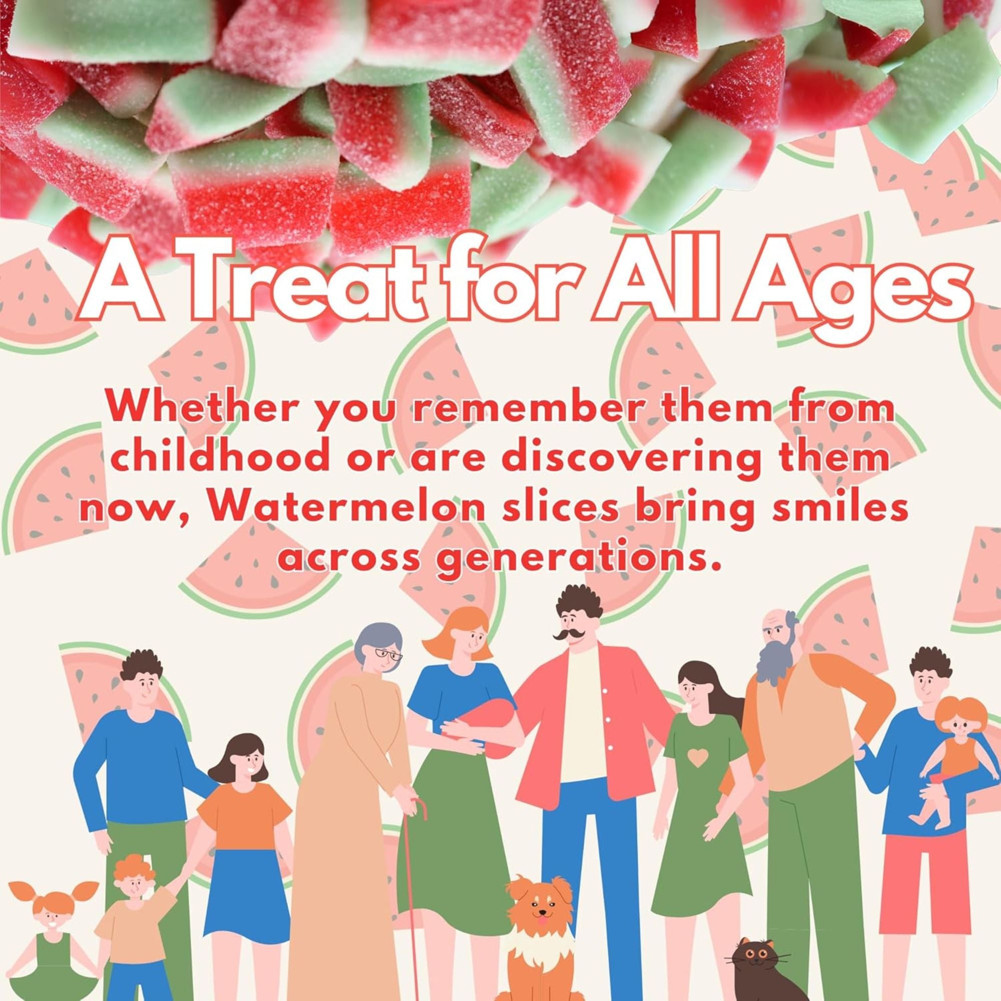 Fizzy Watermelon Slices – 500g Bag of Sour Fruit Jelly Sweets