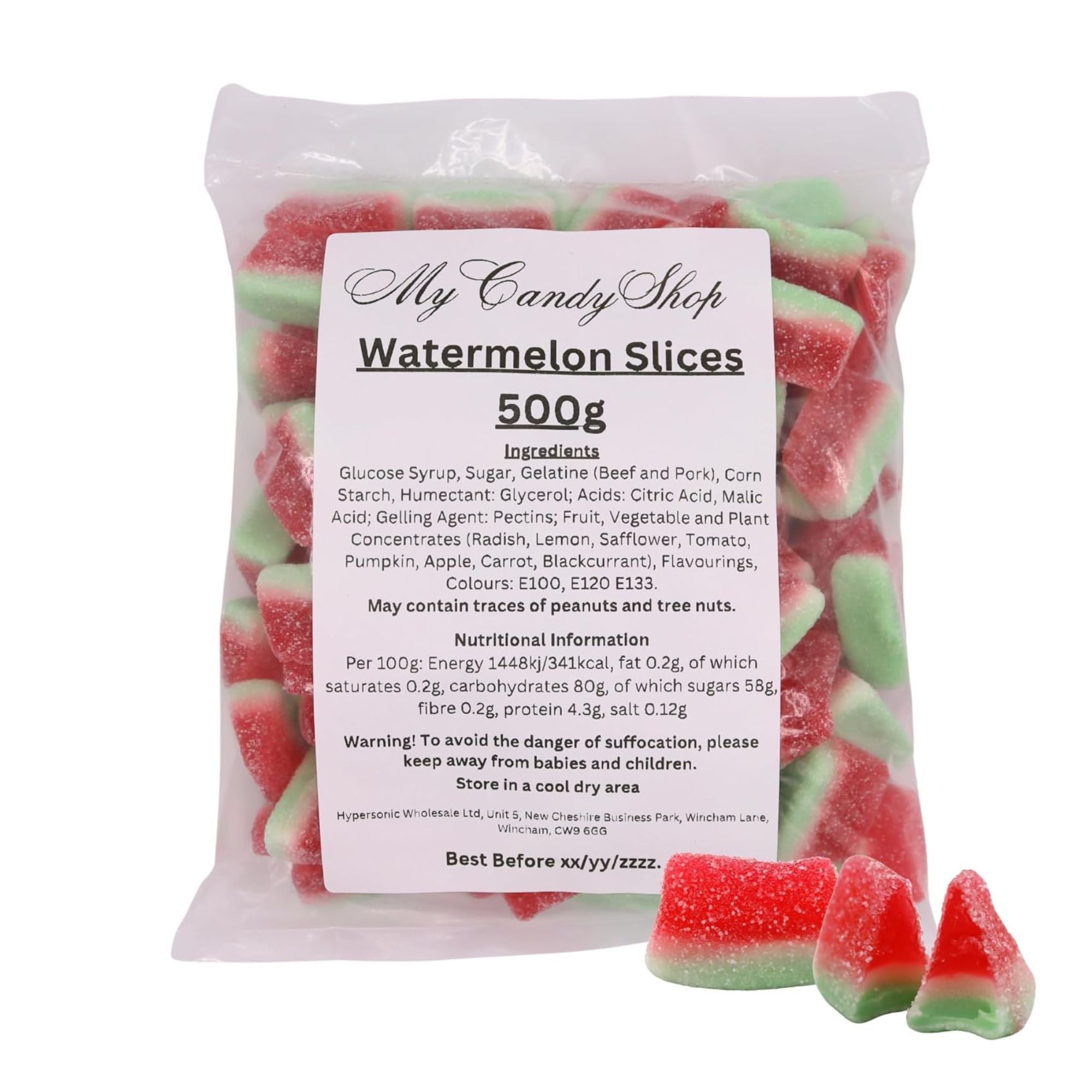 Fizzy Watermelon Slices – 500g Bag of Sour Fruit Jelly Sweets