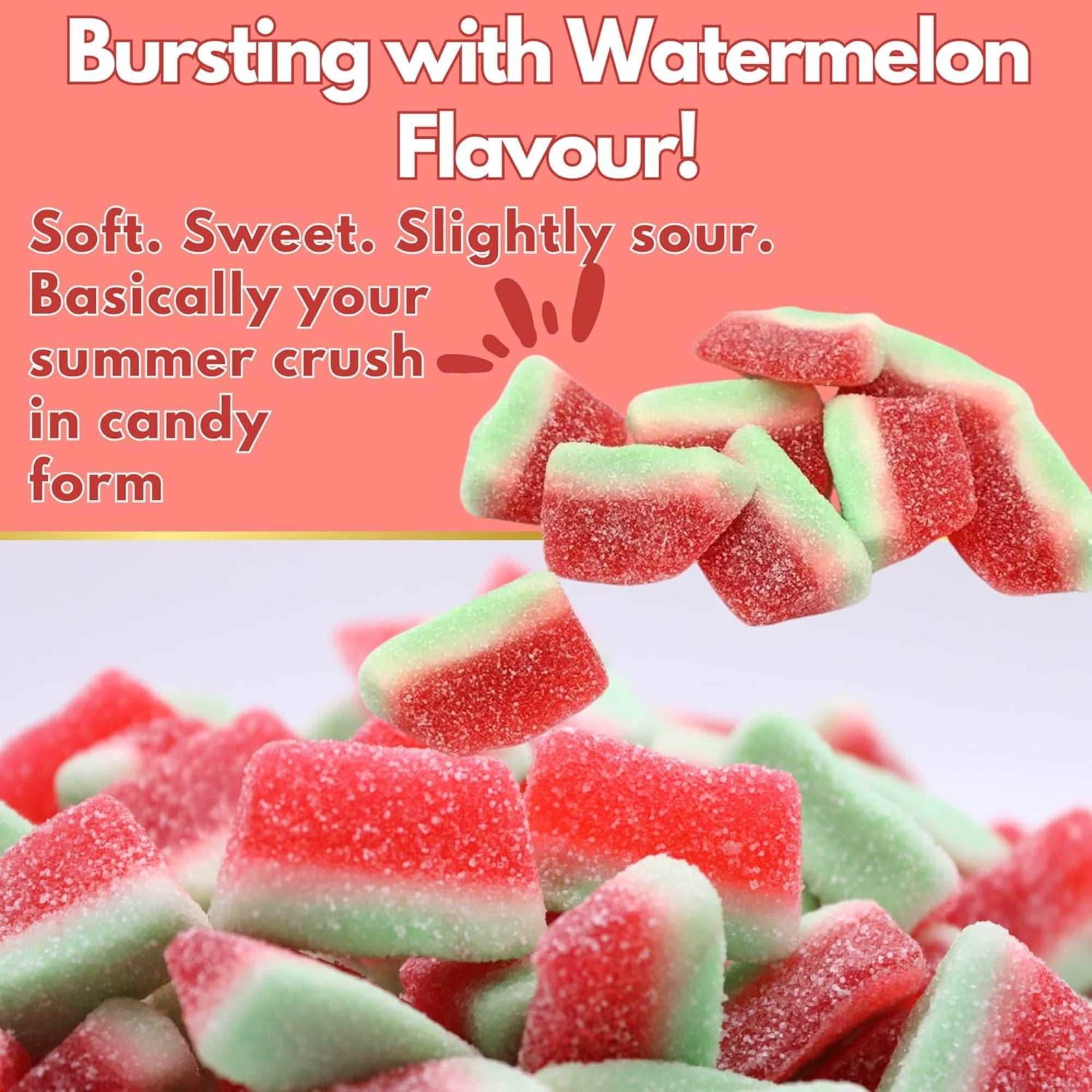 Fizzy Watermelon Slices – 500g Bag of Sour Fruit Jelly Sweets