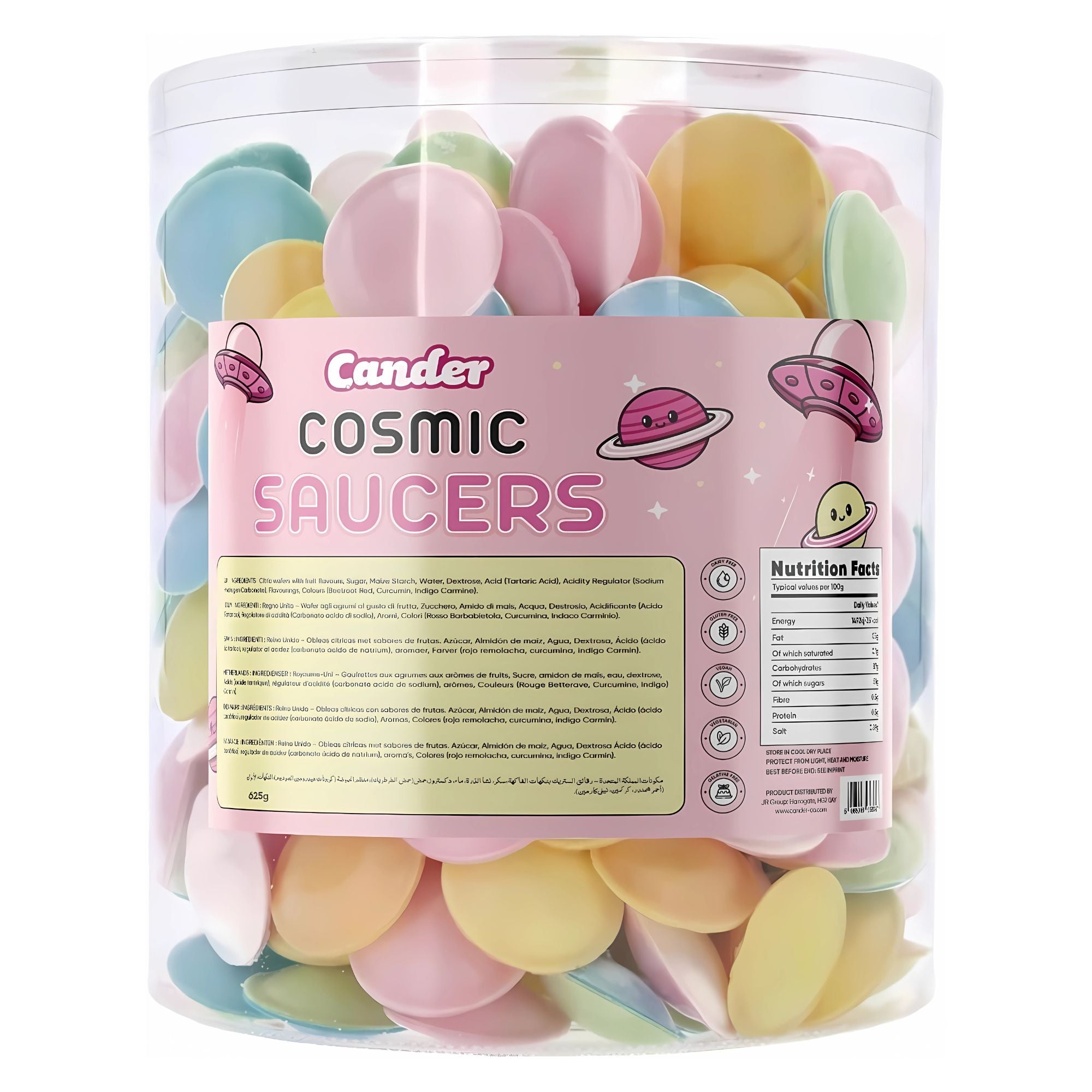 Flying Saucer Sweets – 625g Tub Bulk Retro Candy