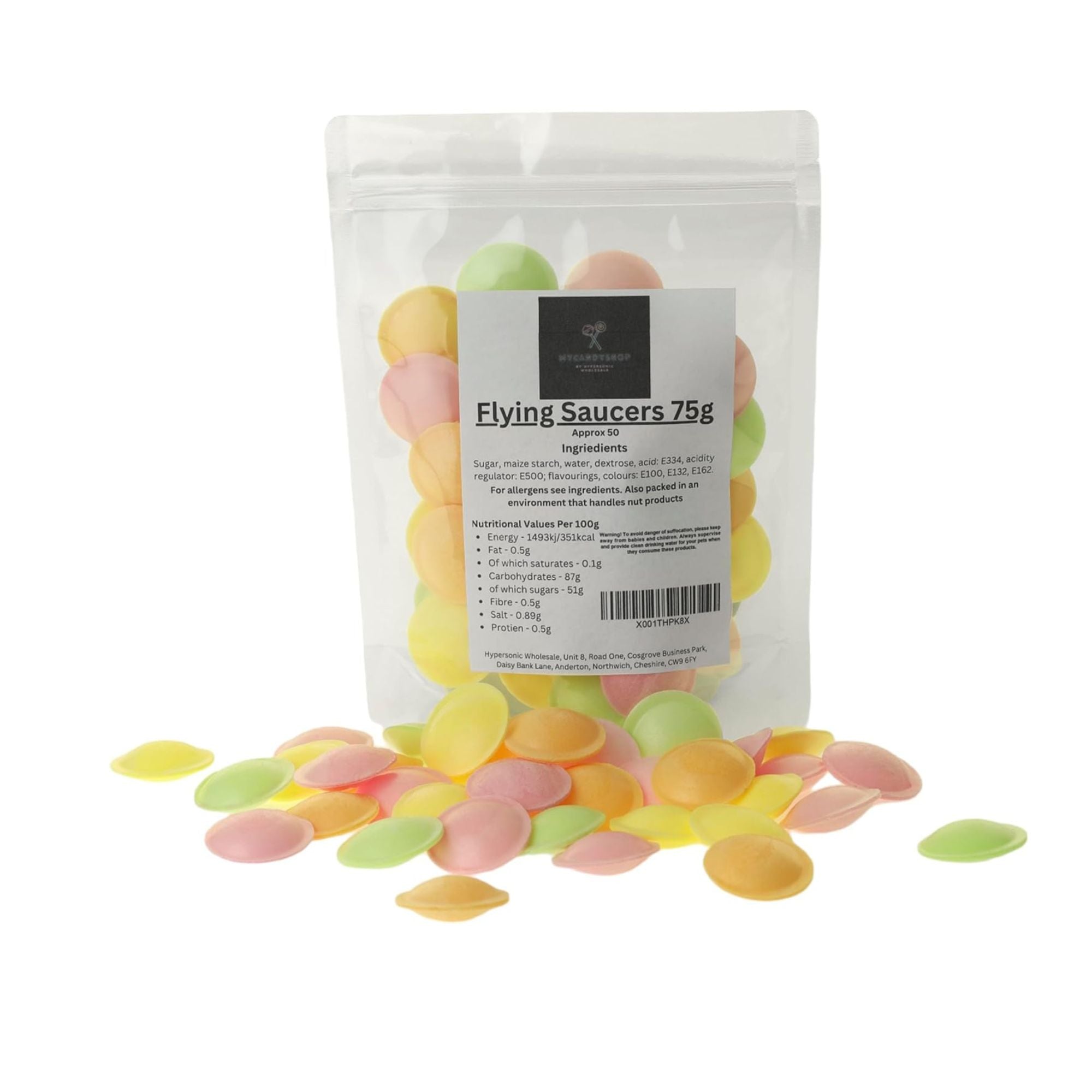 Flying Saucer Sweets – 50 Pack (Retro Sherbet UFOs)