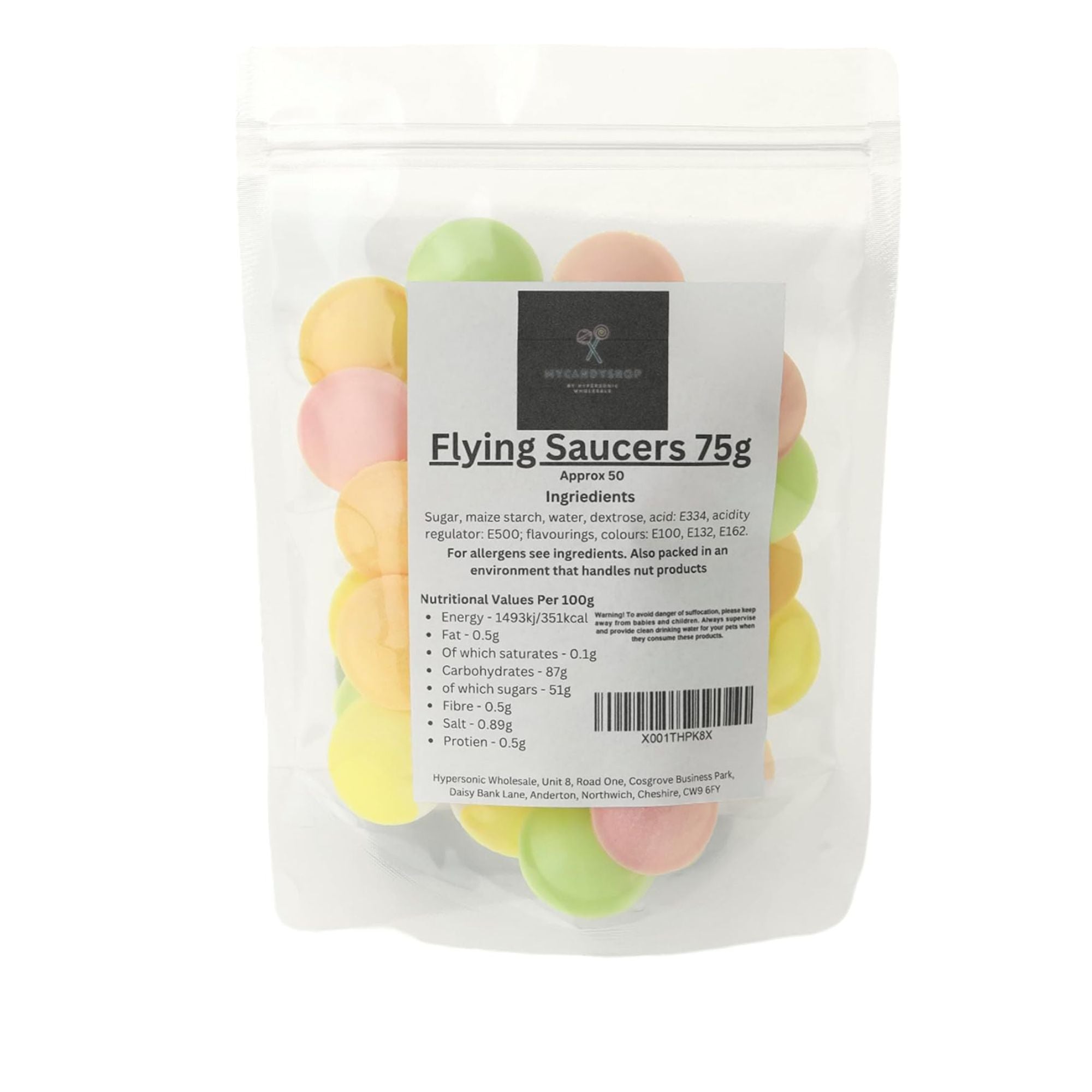 Flying Saucer Sweets – 50 Pack (Retro Sherbet UFOs)