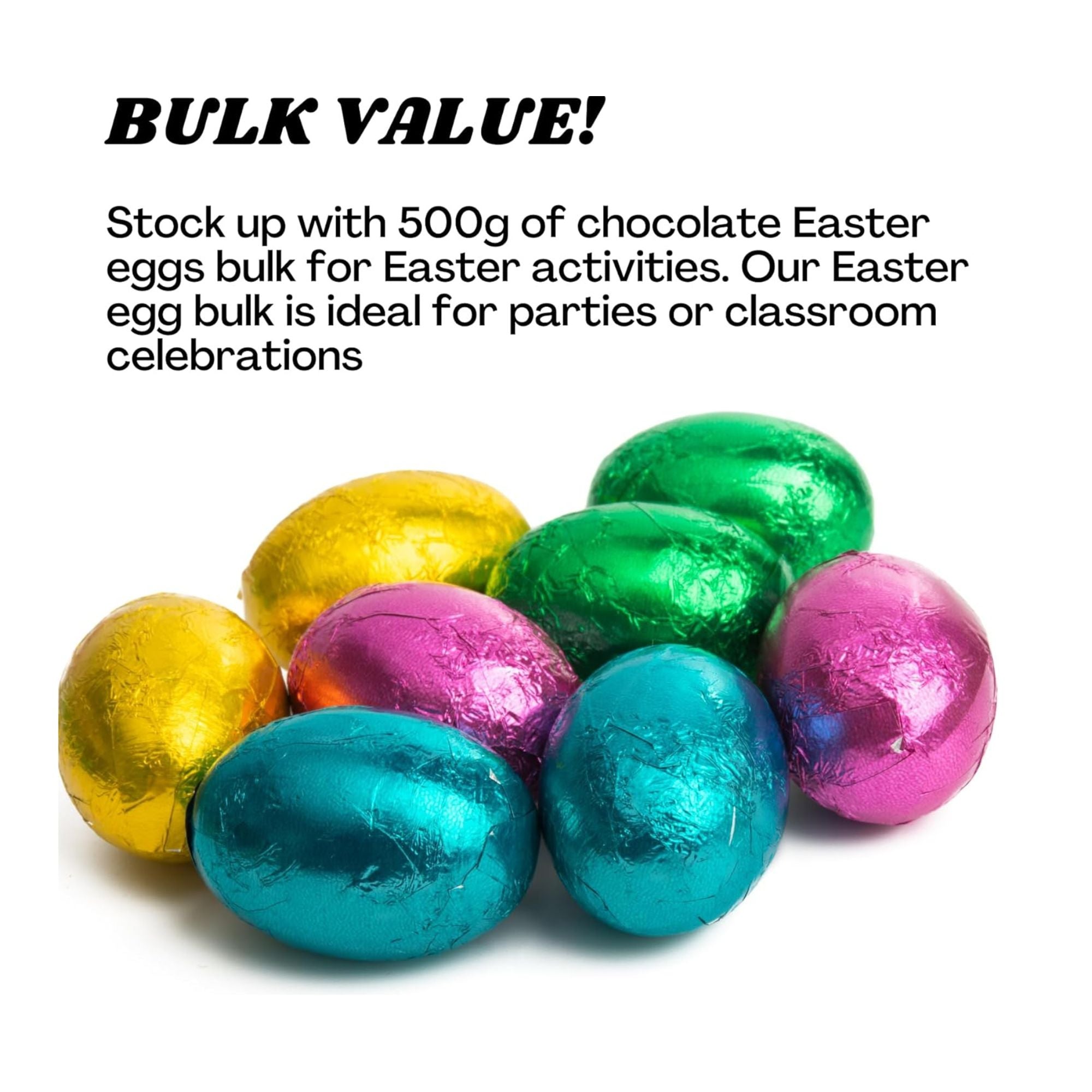 Foil Chocolate Mini Eggs – 100 Pack (500g)