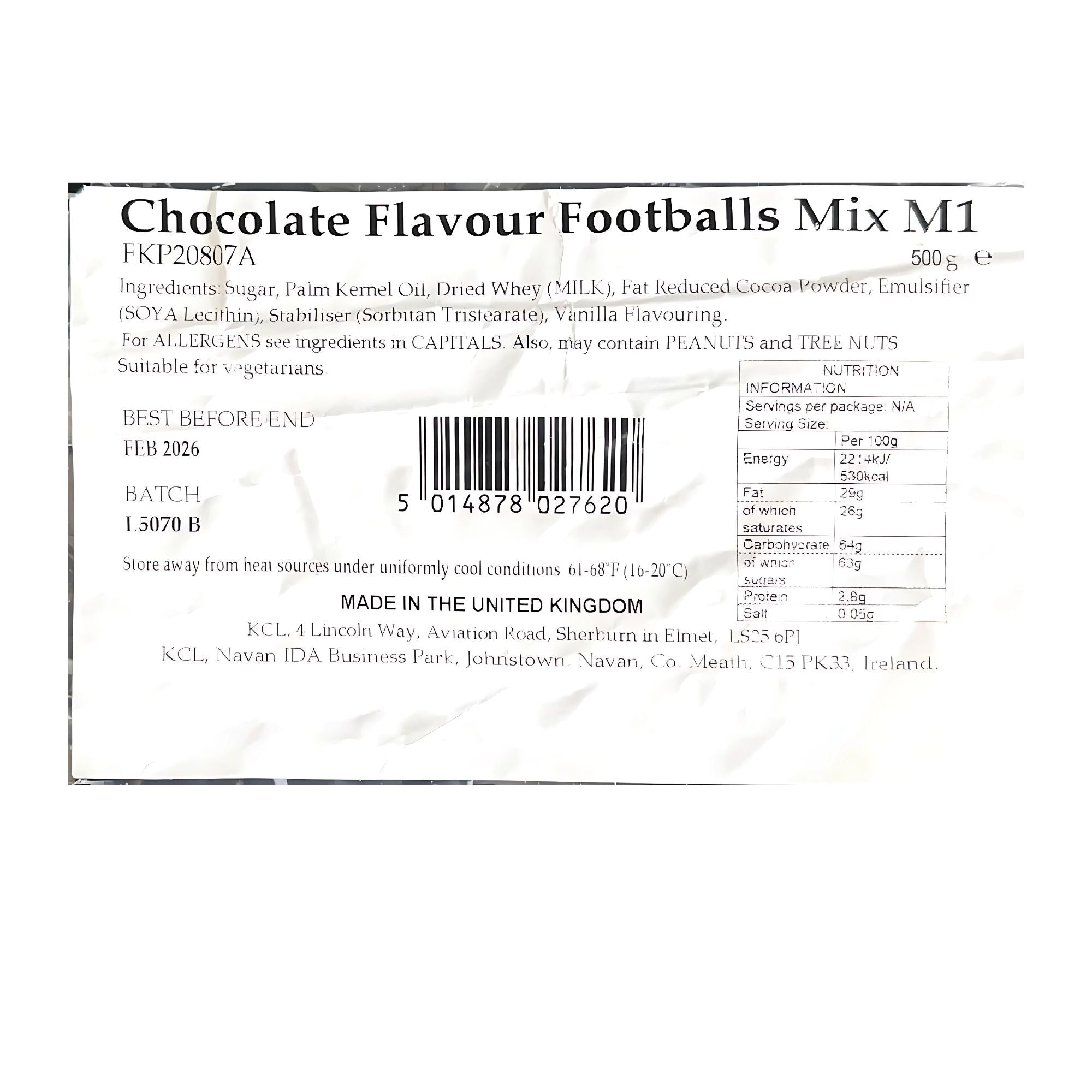 Chocolate Flavour Footballs Retro Sweets – 500g Bag