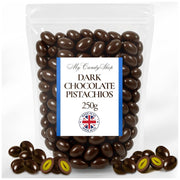 Dark Chocolate Pistachios – 250g Bag