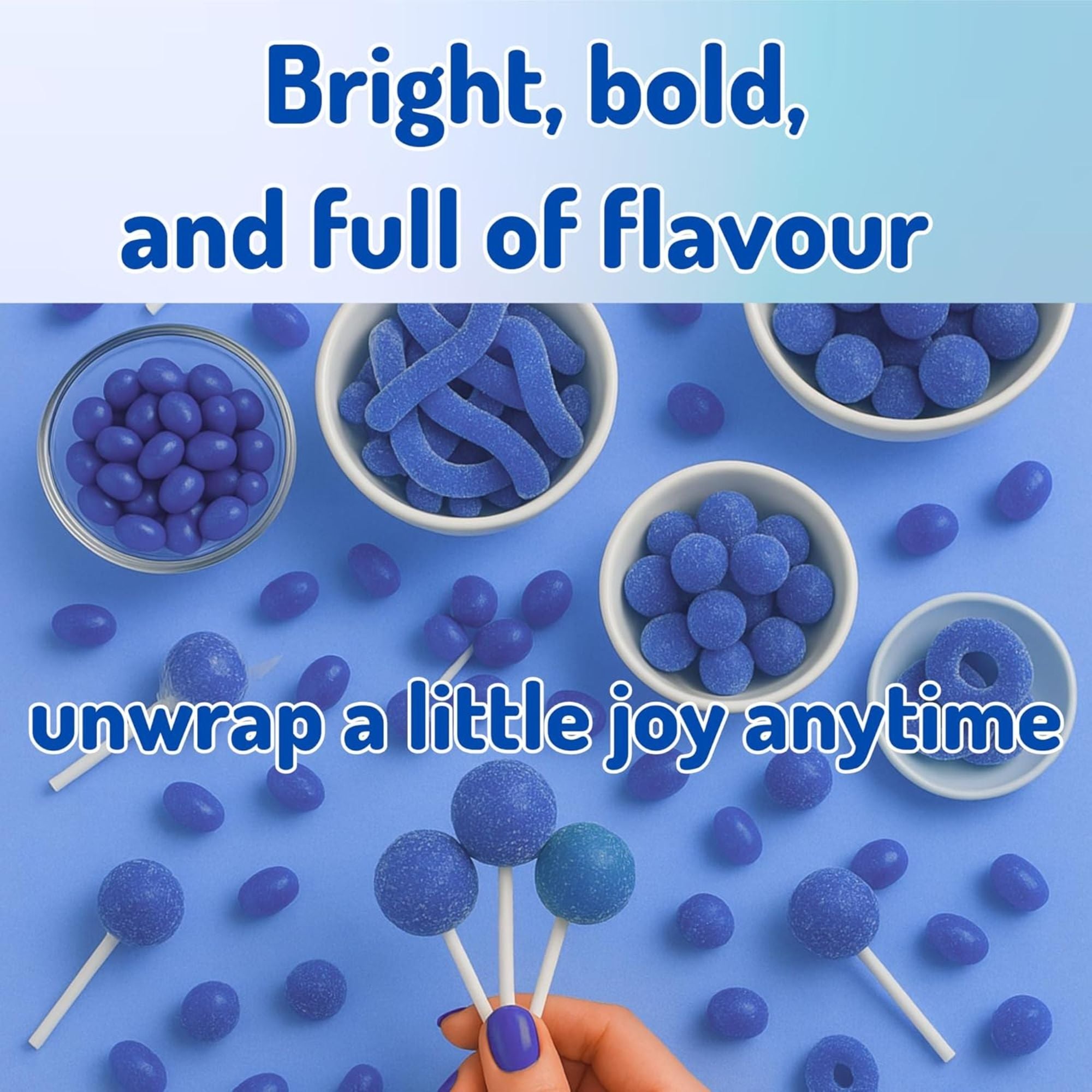 Blue Raspberry Sour Lollipops – 50 Pack