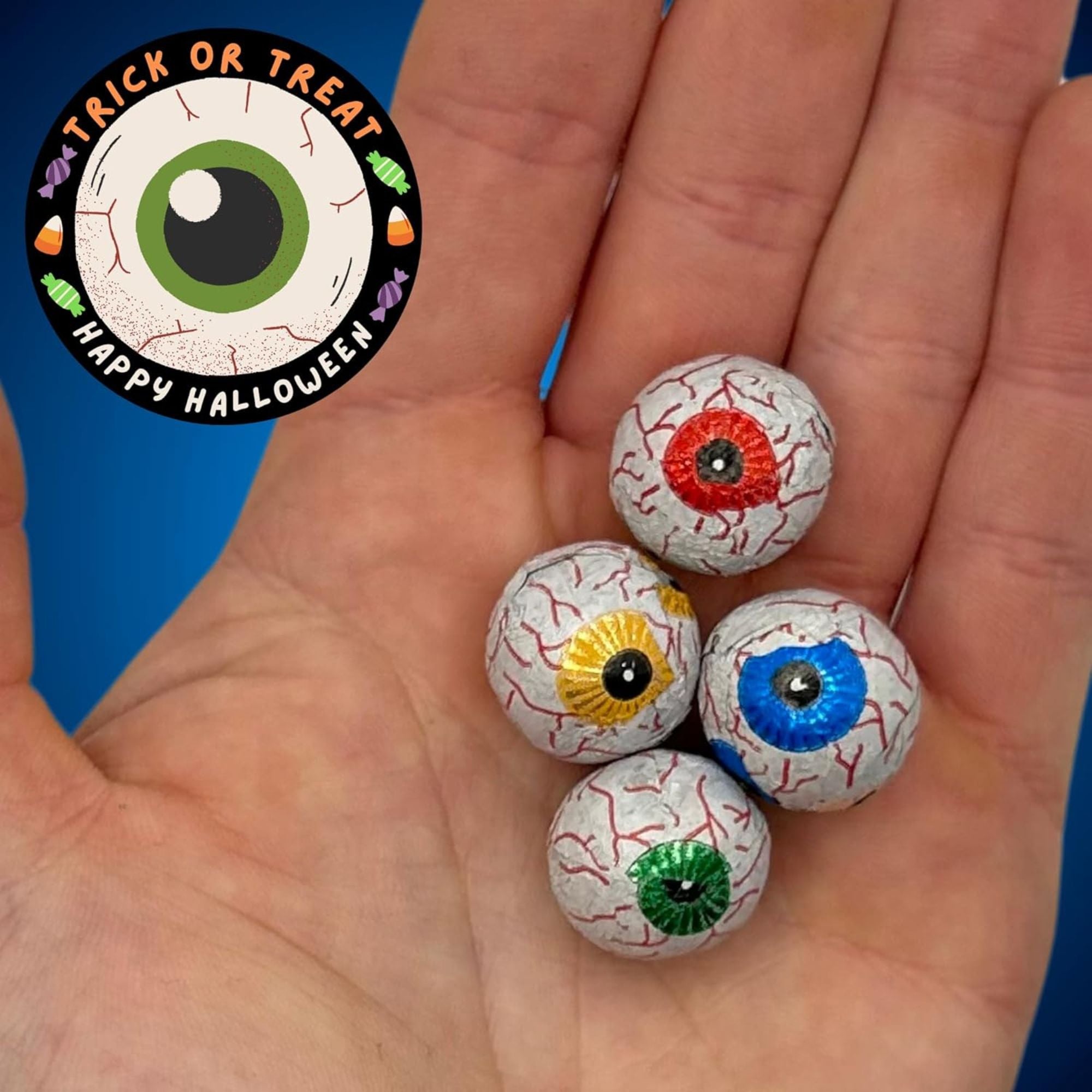 Halloween Chocolate Eyeballs – 500g Milk Chocolate Foil Balls