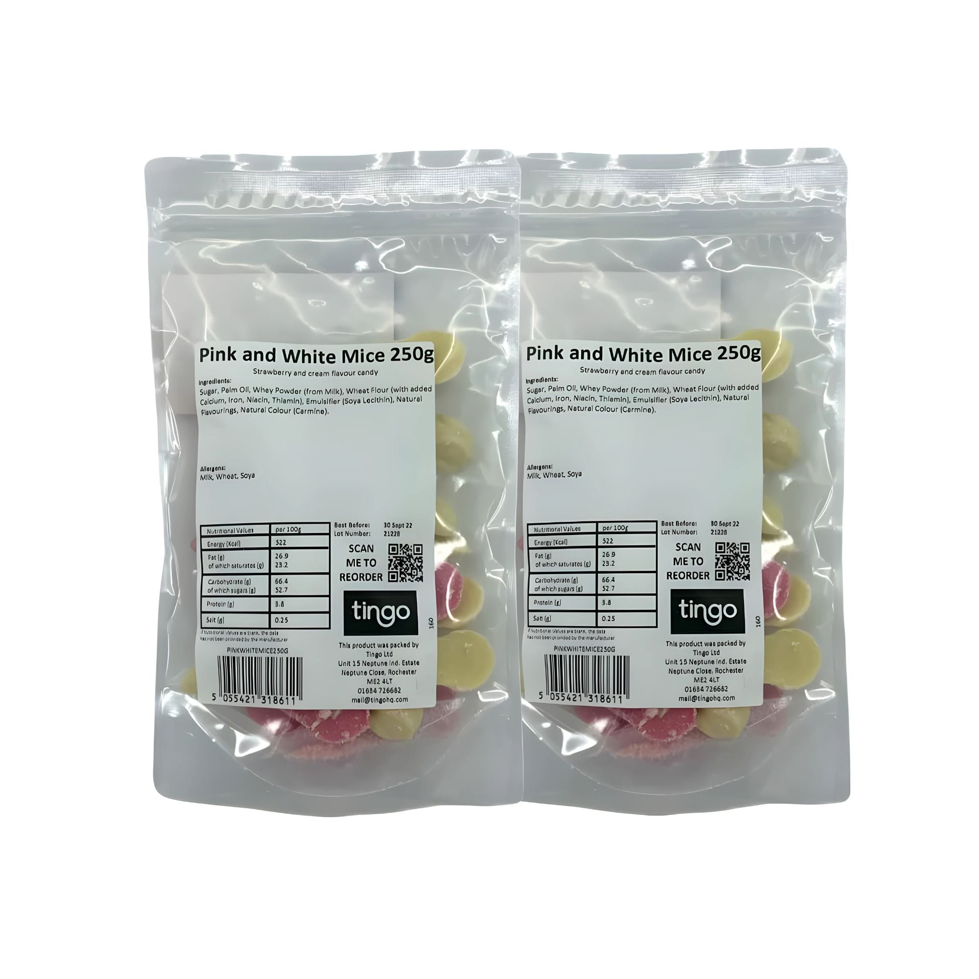 Pink & White Chocolate Mice – 500g Bag