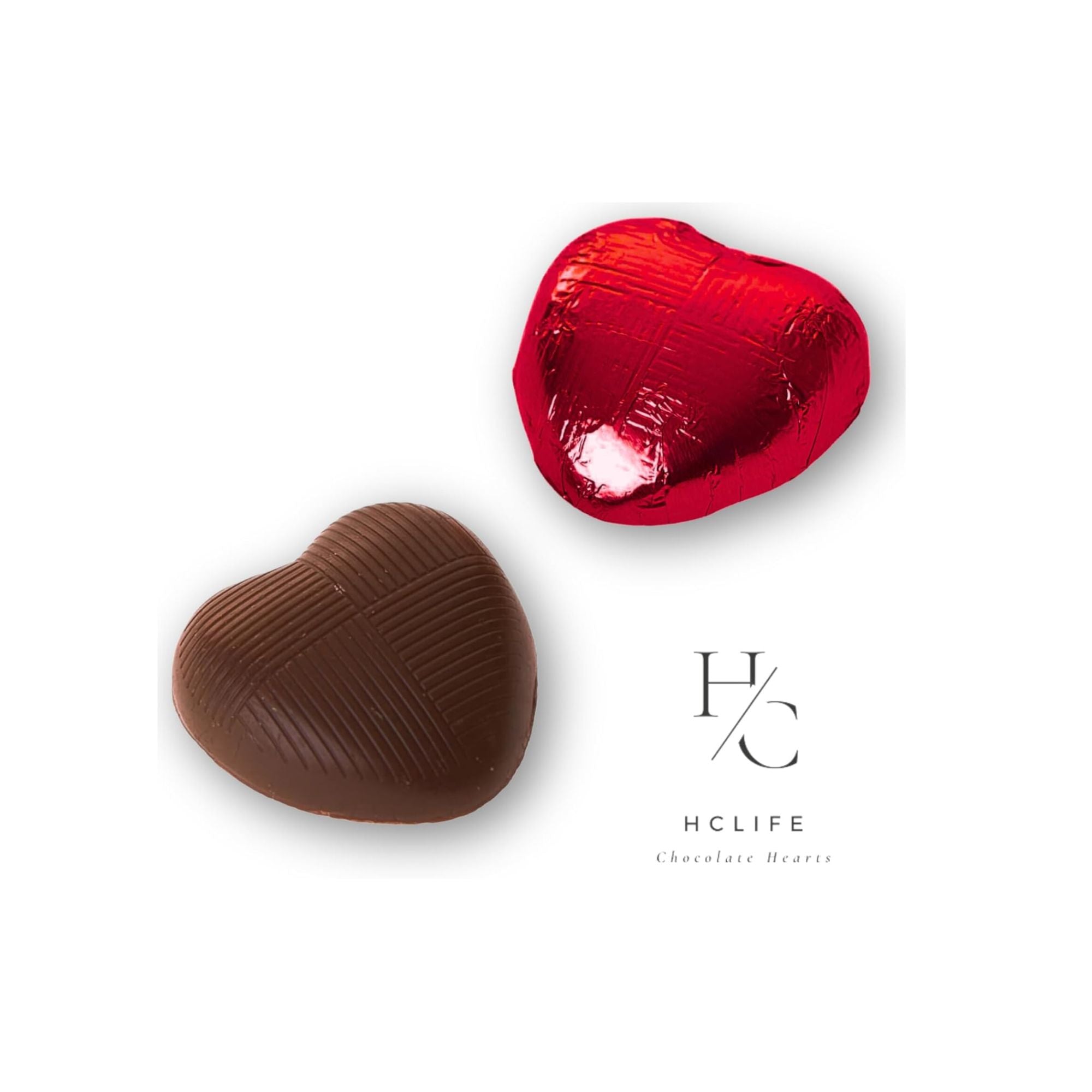 Red Foil Milk Chocolate Hearts – 100 Pieces (635g Bag)