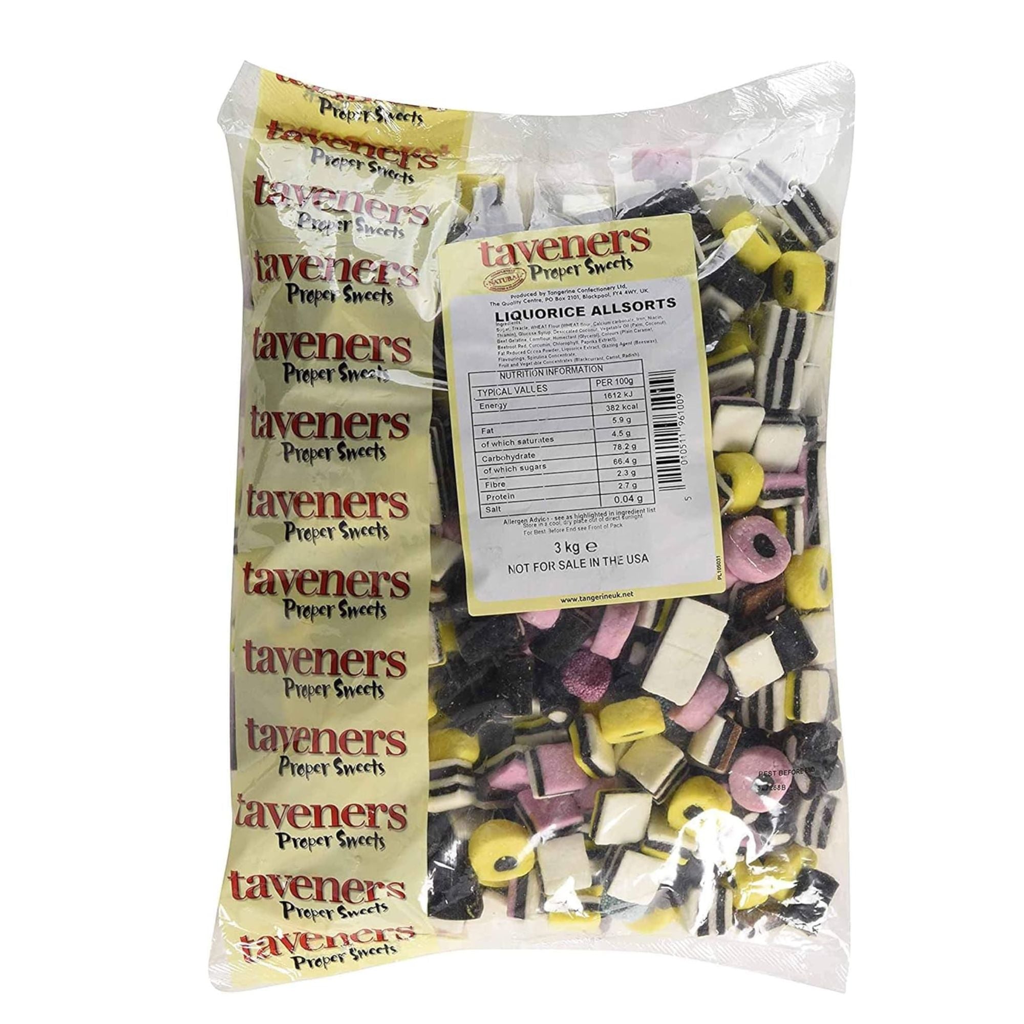 Taveners Liquorice Allsorts – 1kg Bag