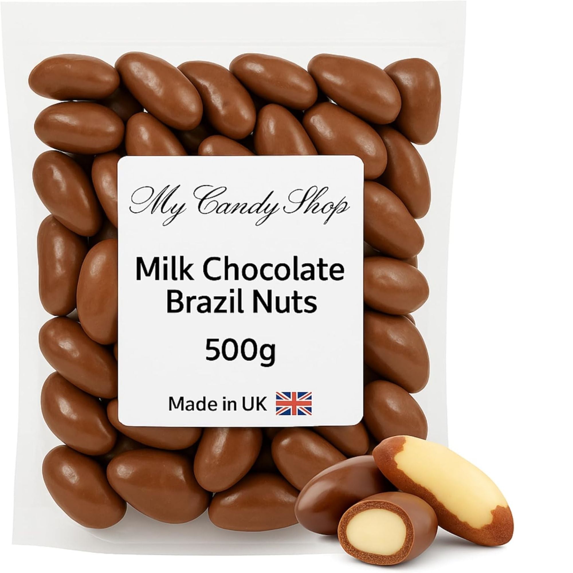 Milk Chocolate Brazil Nuts – 500g Bag