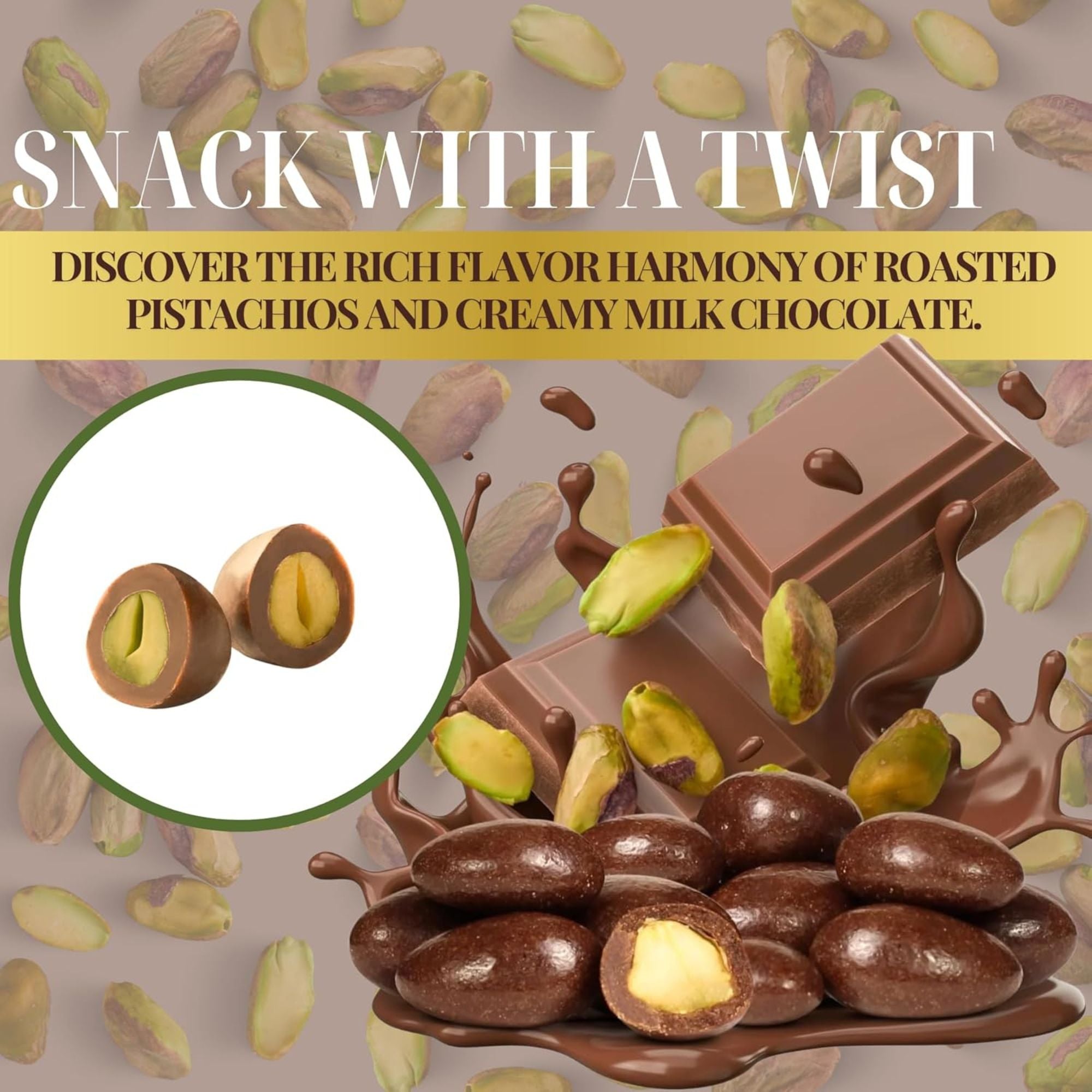 Milk Chocolate Pistachios – 250g Bag