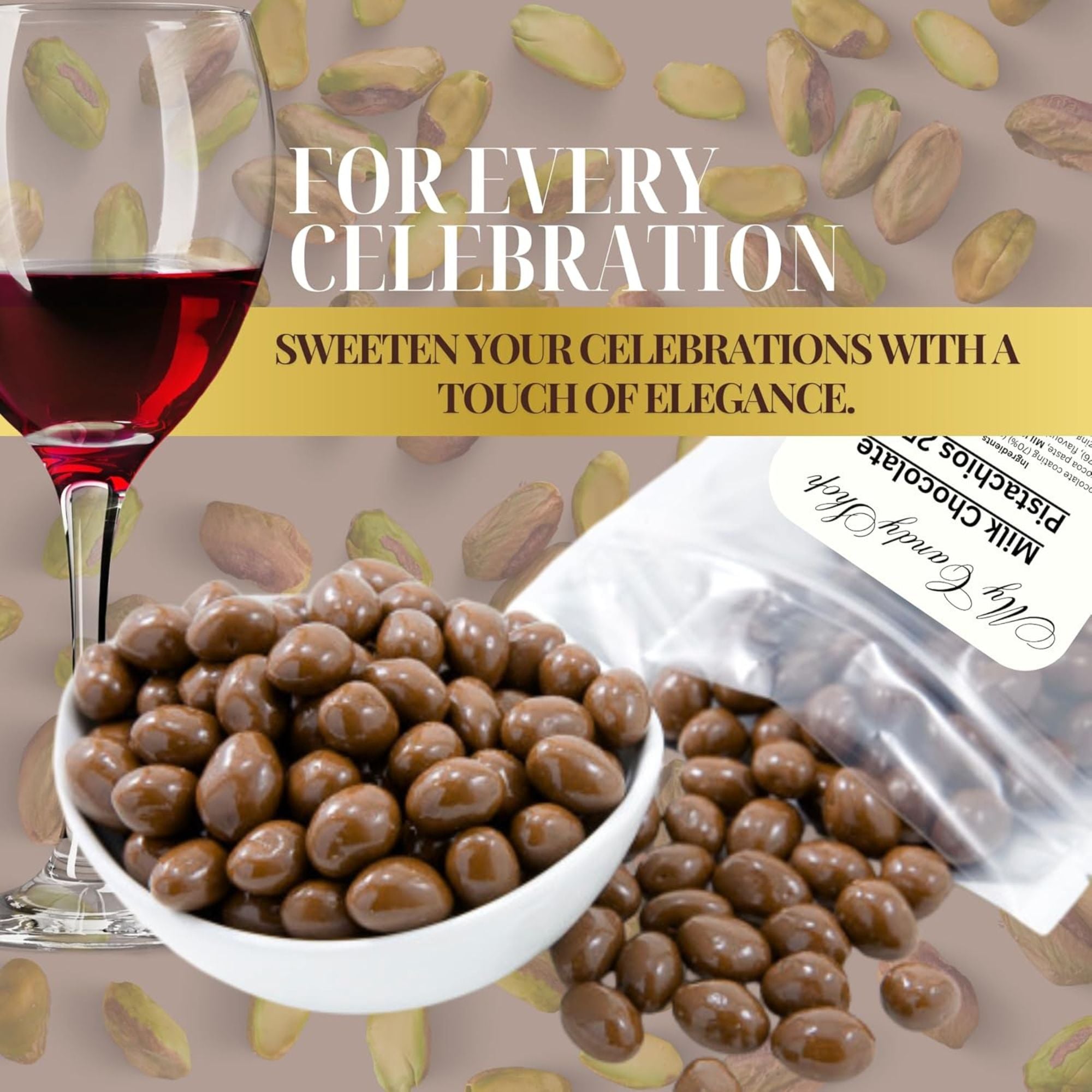 Milk Chocolate Pistachios – 250g Bag