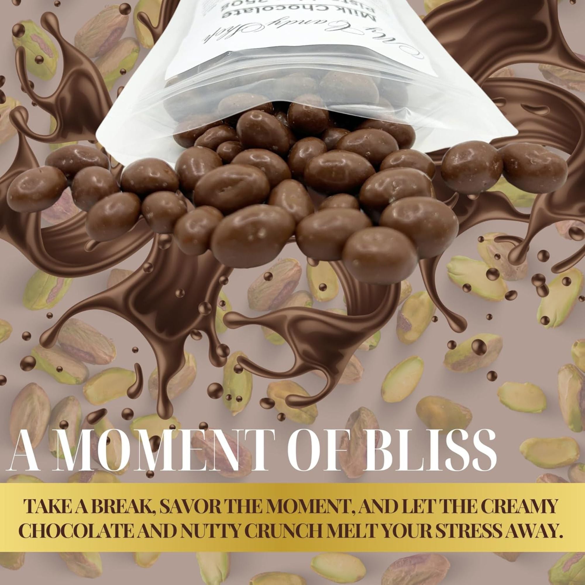 Milk Chocolate Pistachios – 250g Bag