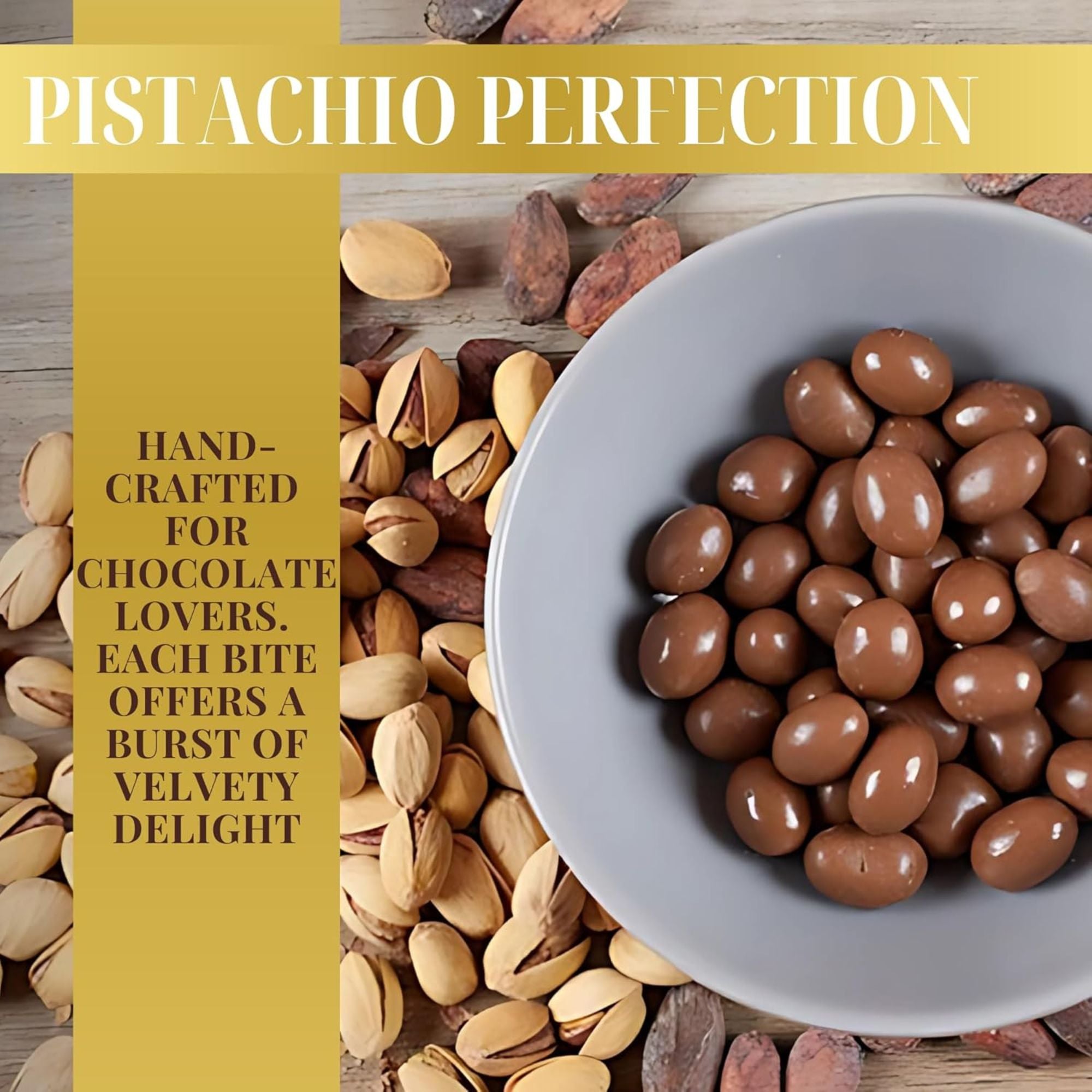Milk Chocolate Pistachios – 250g Bag