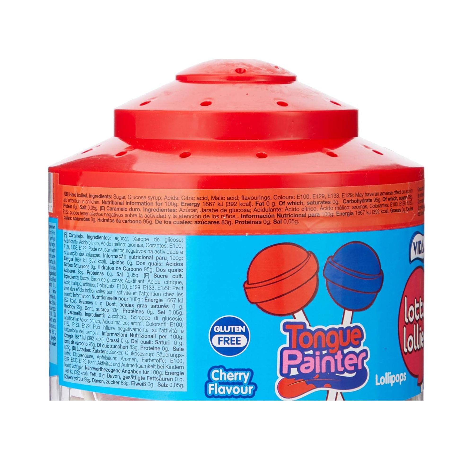 Vidal Tongue Painter Lollies – 150 Pack, Cherry Flavour, Gluten Free