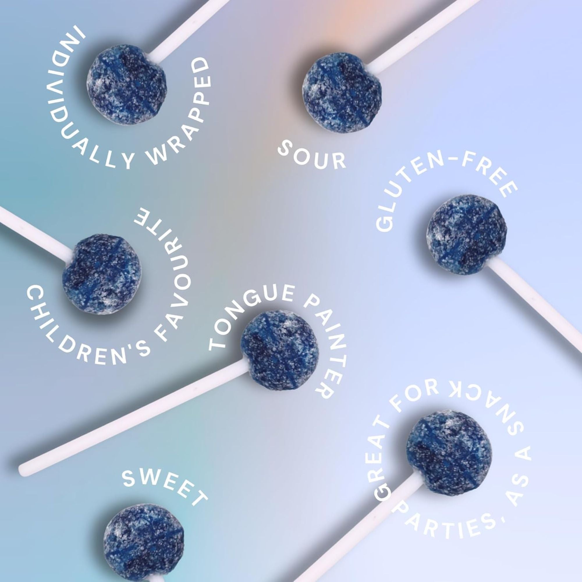 Blue Raspberry Sour Lollipops – 50 Pack