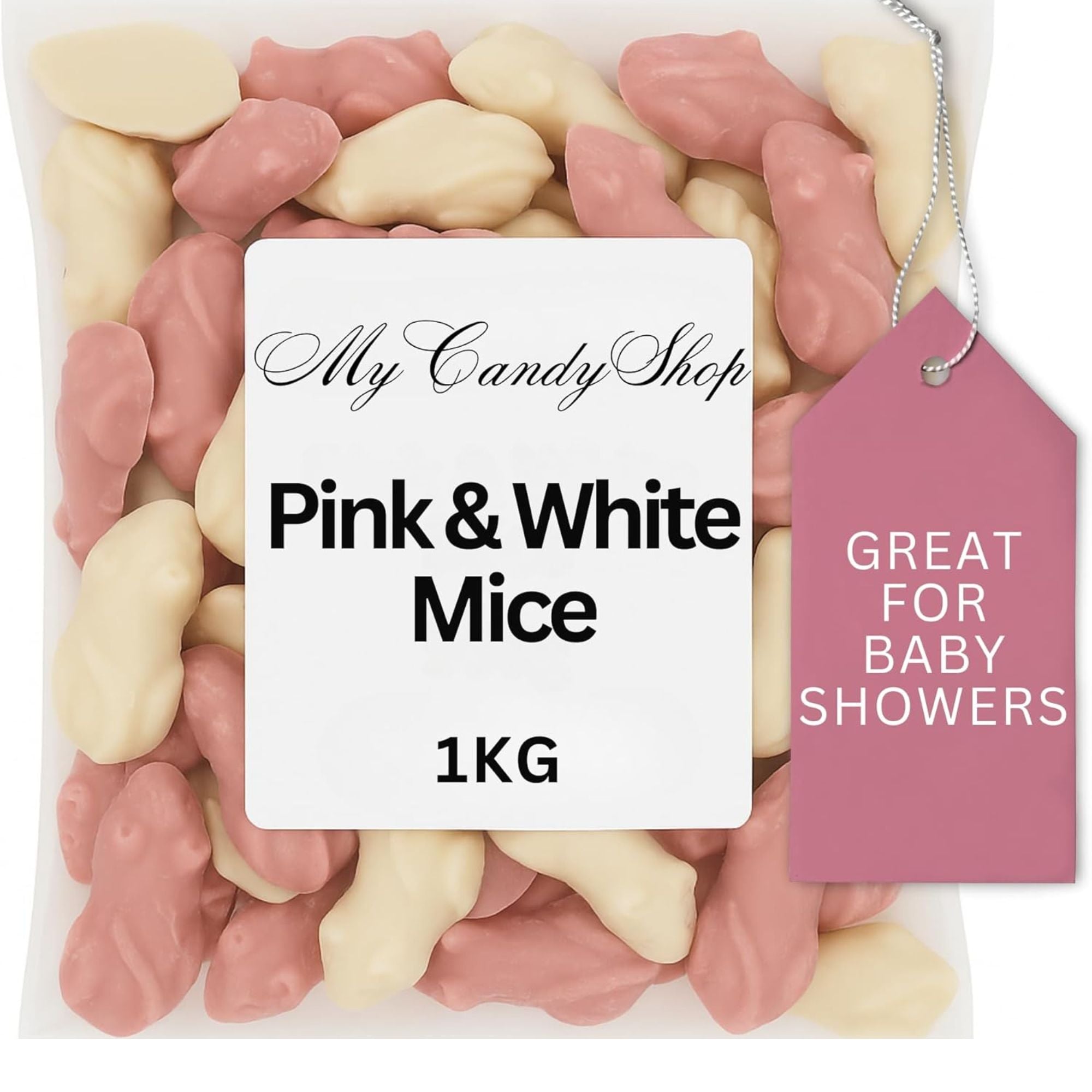 Pink & White Chocolate Mice – 1kg Bag