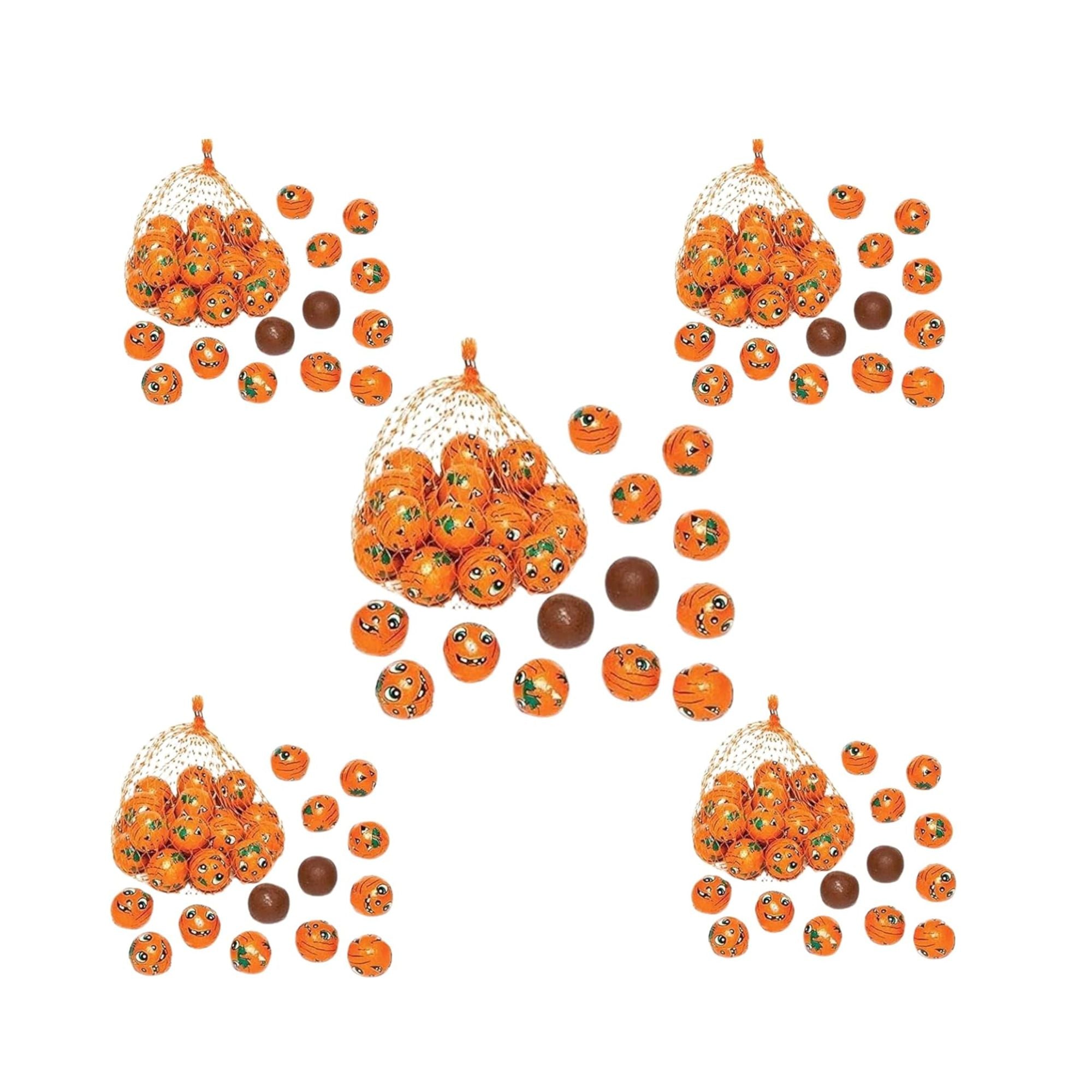 Halloween Chocolate Pumpkins – 5 x 75g Bags of Foiled Milk Chocolate Balls