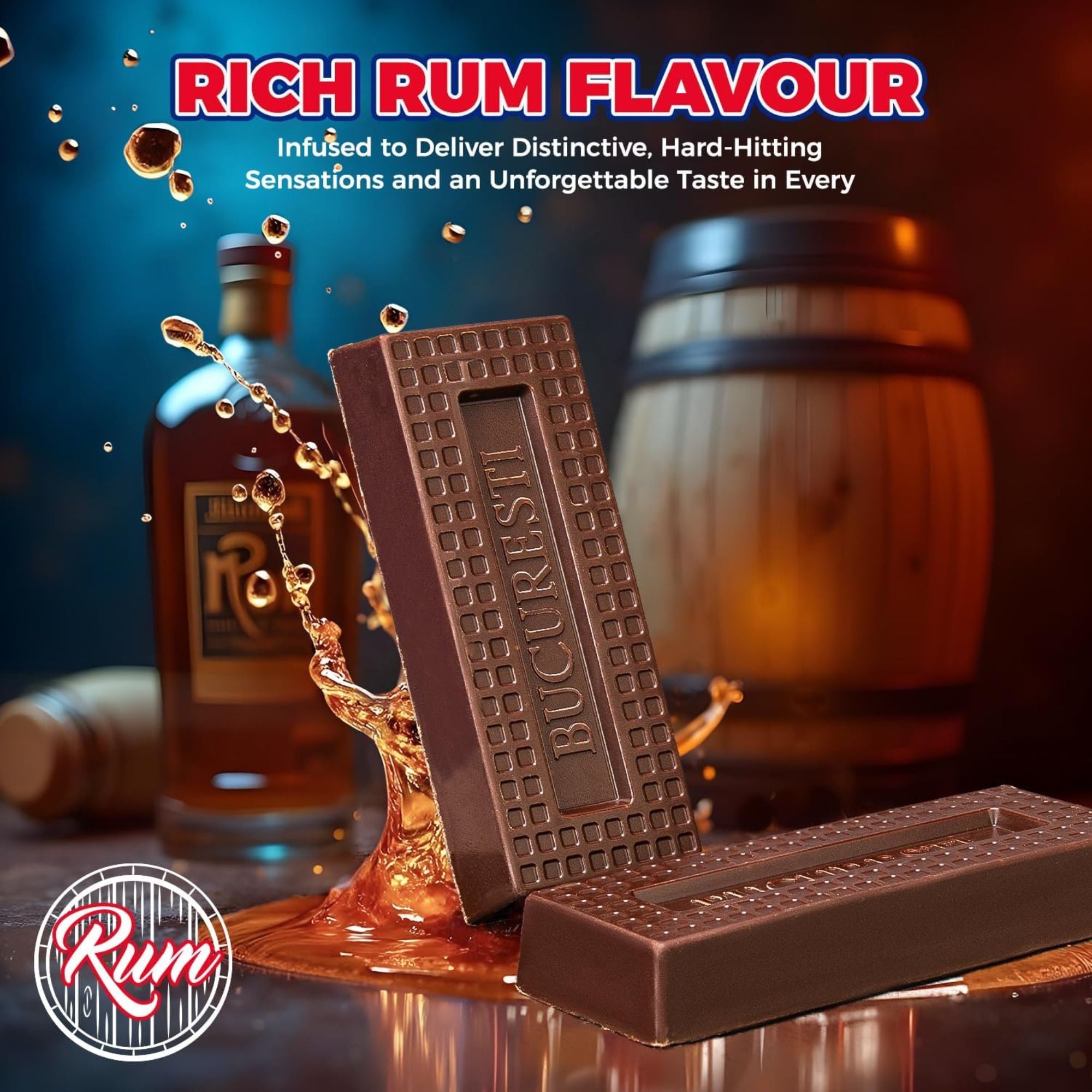 ROM Authentic Romanian Chocolate Bars – Rum Flavour – 20 x 30g