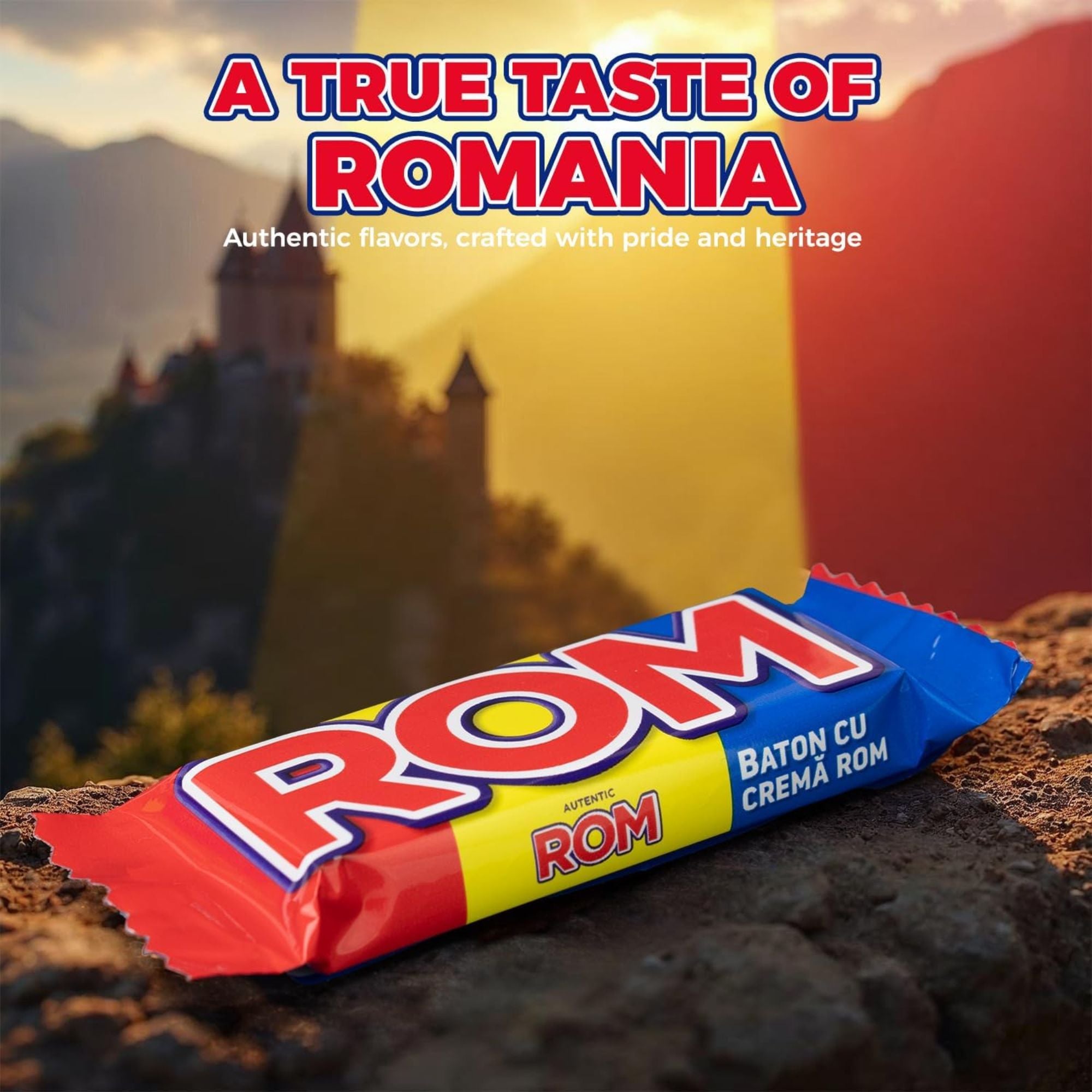 ROM Authentic Romanian Chocolate Bars – Rum Flavour – 20 x 30g