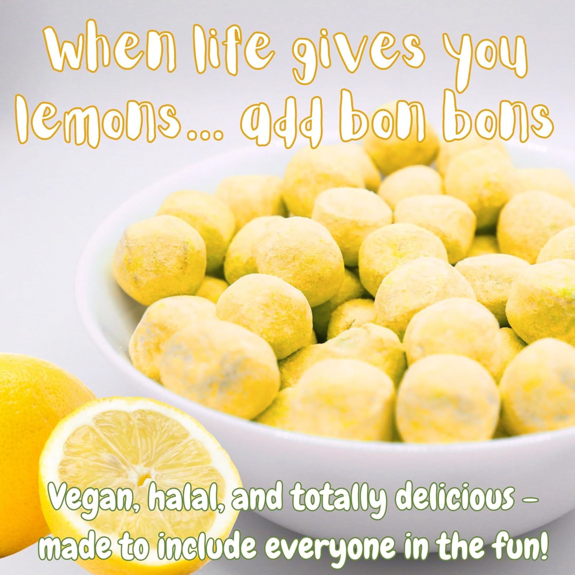 Lemon Bon Bons – 500g Soft Chewy Sweets Bag