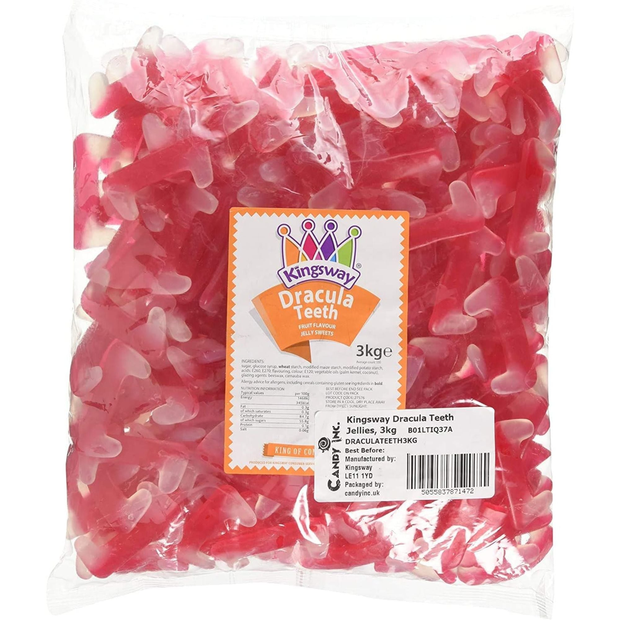 Dracula Teeth Jellies – 500g Bag by Kingsway