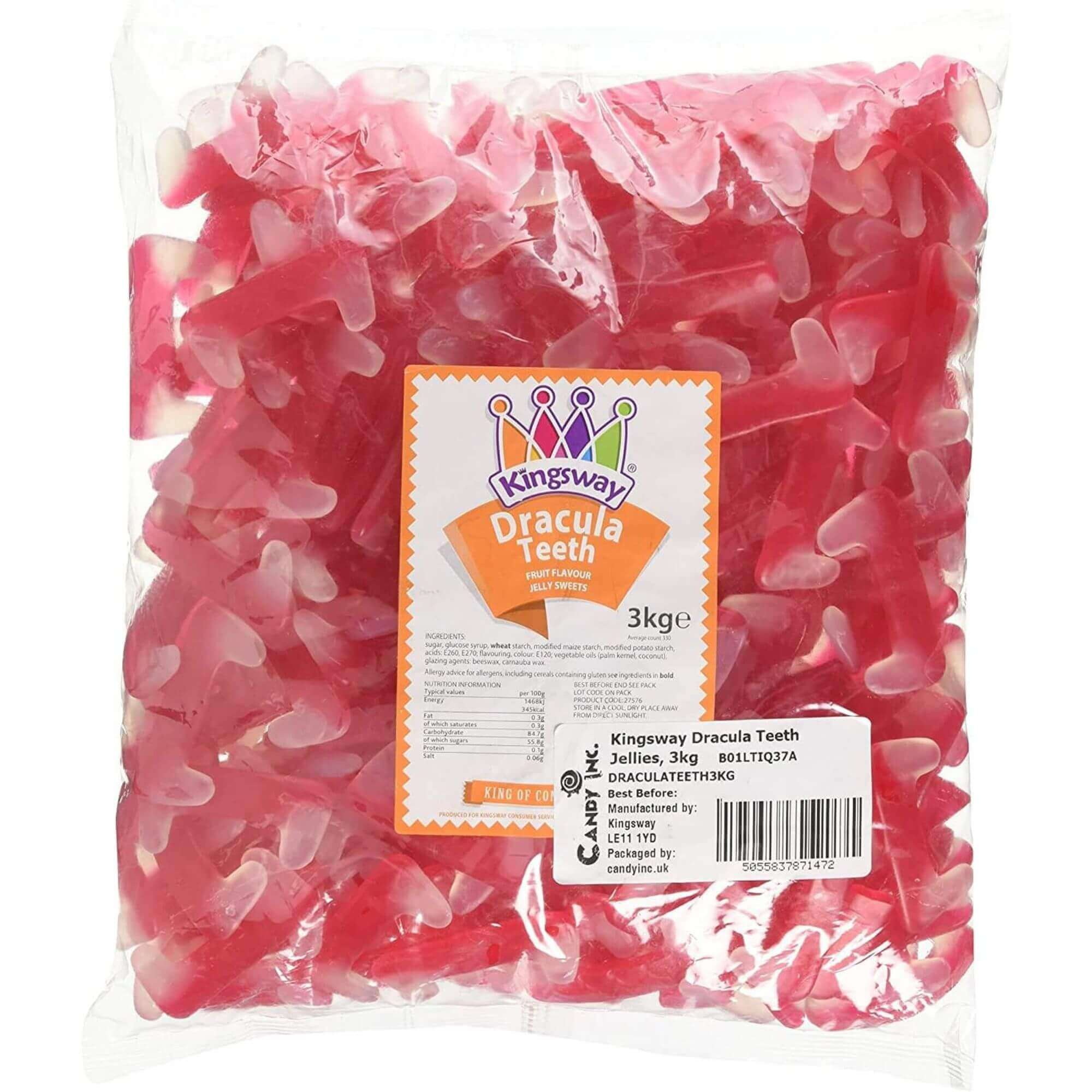 Dracula Teeth Jellies – 500g Bag by Kingsway