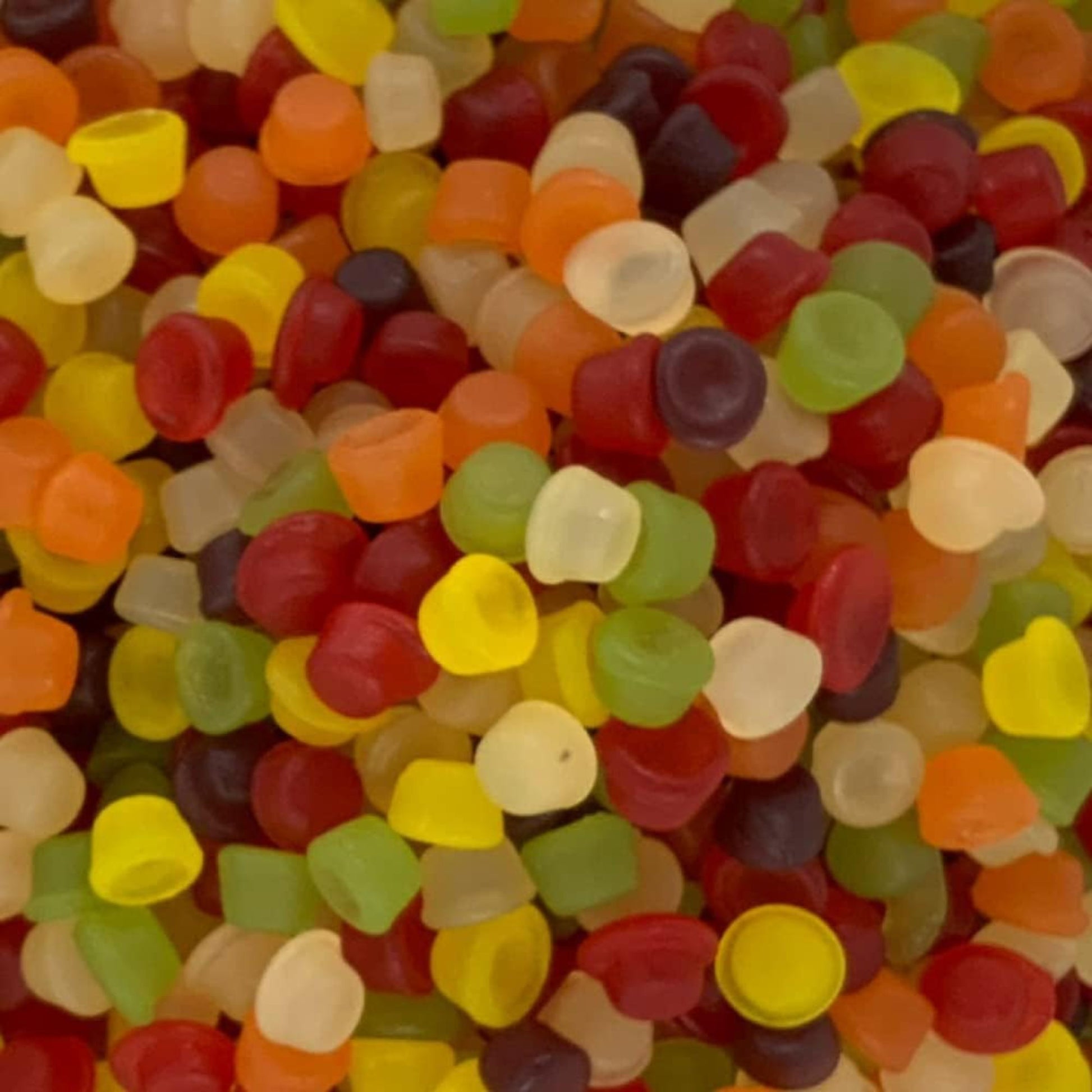 Close-up of colorful gummy candies.