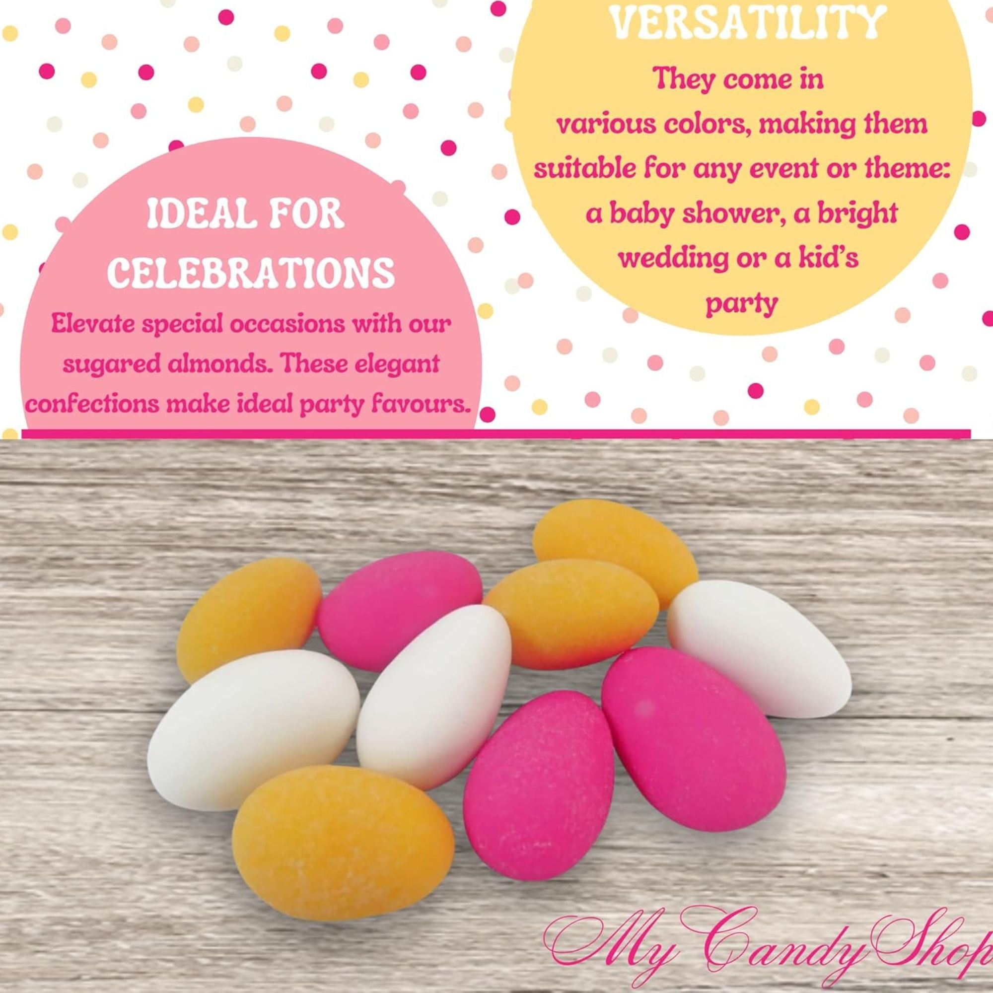 Sugared Almonds – 500g Bag – Halal & Vegan Wedding Favour Sweets