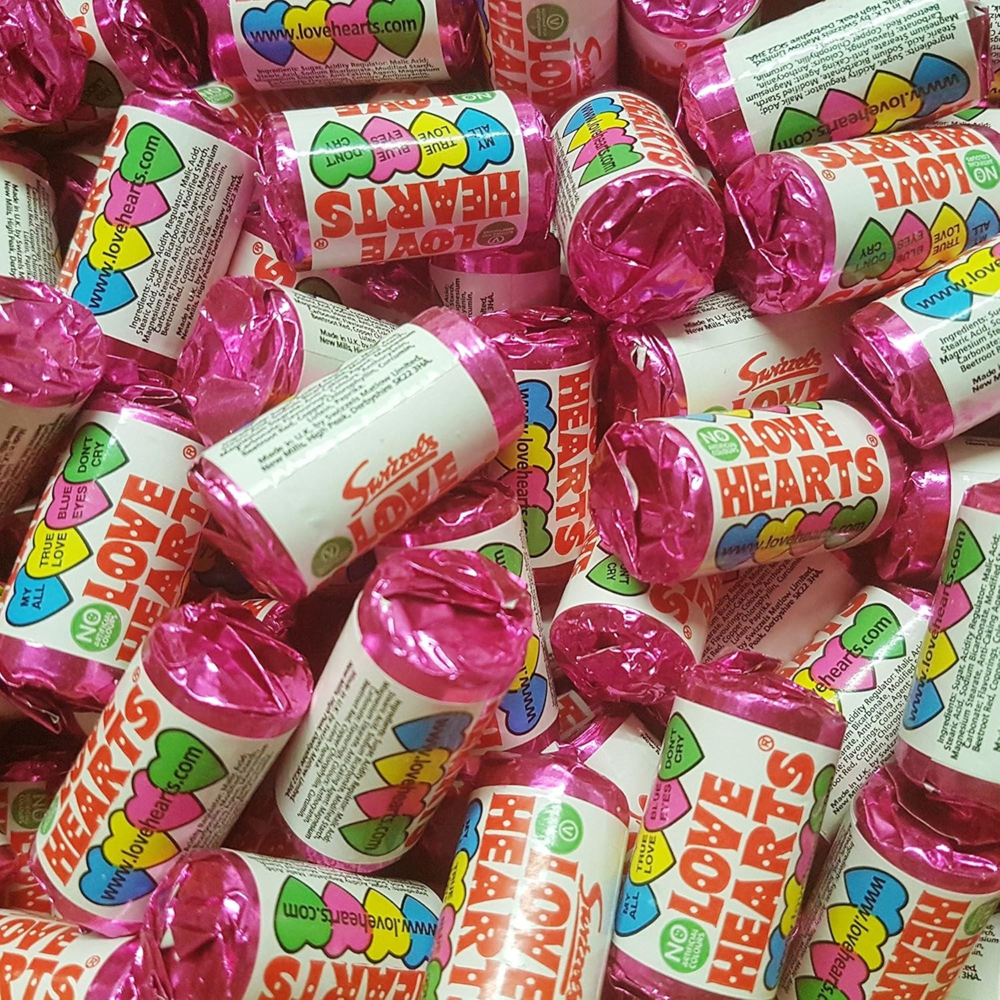Swizzels Love Hearts Mini Roll Sweets – 100g Pack