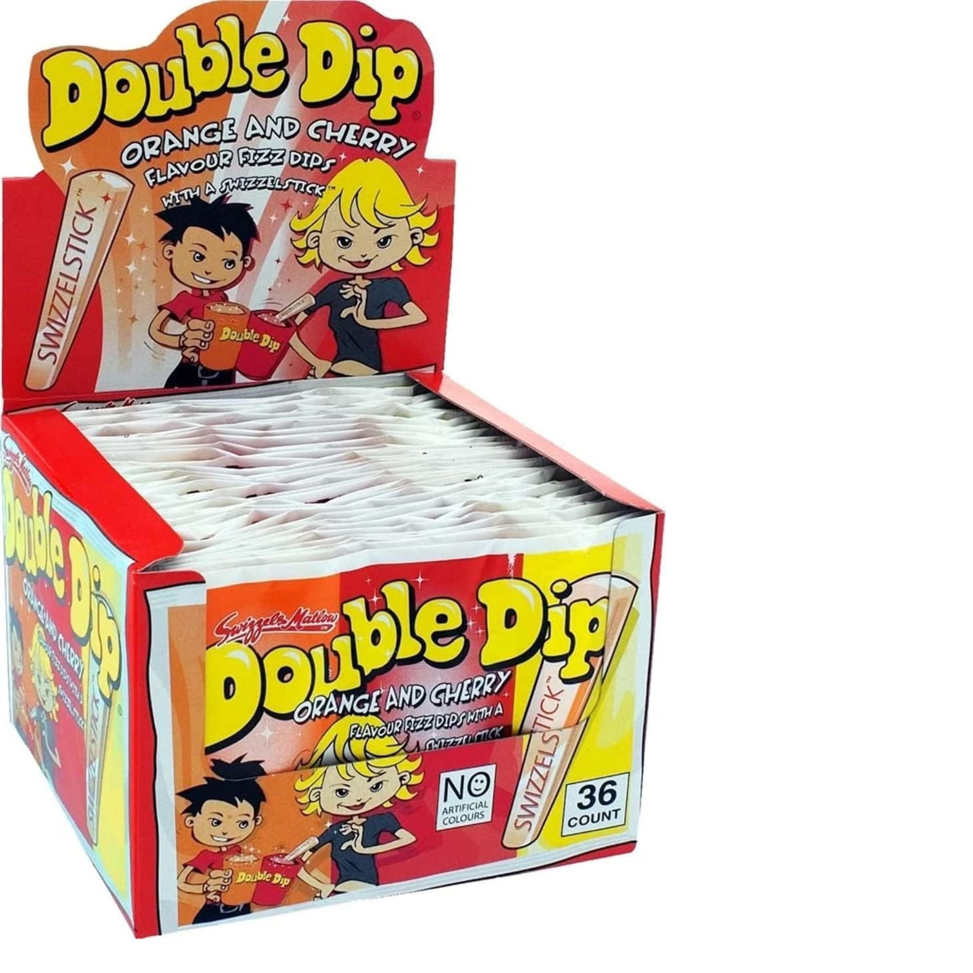Swizzles Double Dip Orange & Cherry Fizz Dips – 10 Pack