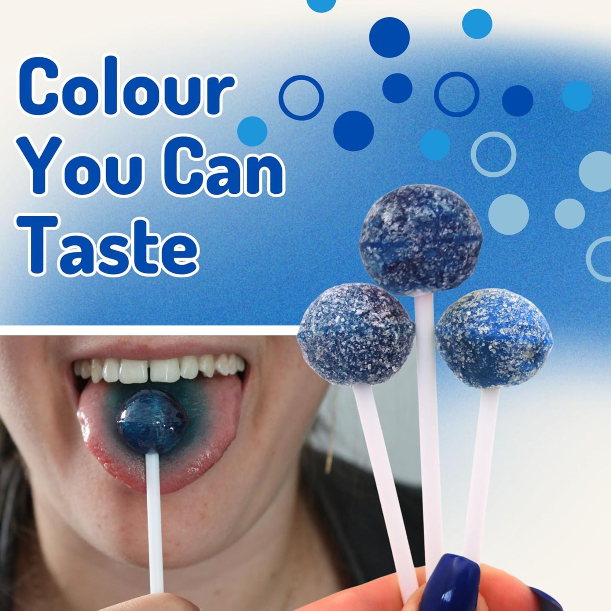 Blue Raspberry Sour Lollipops – 50 Pack