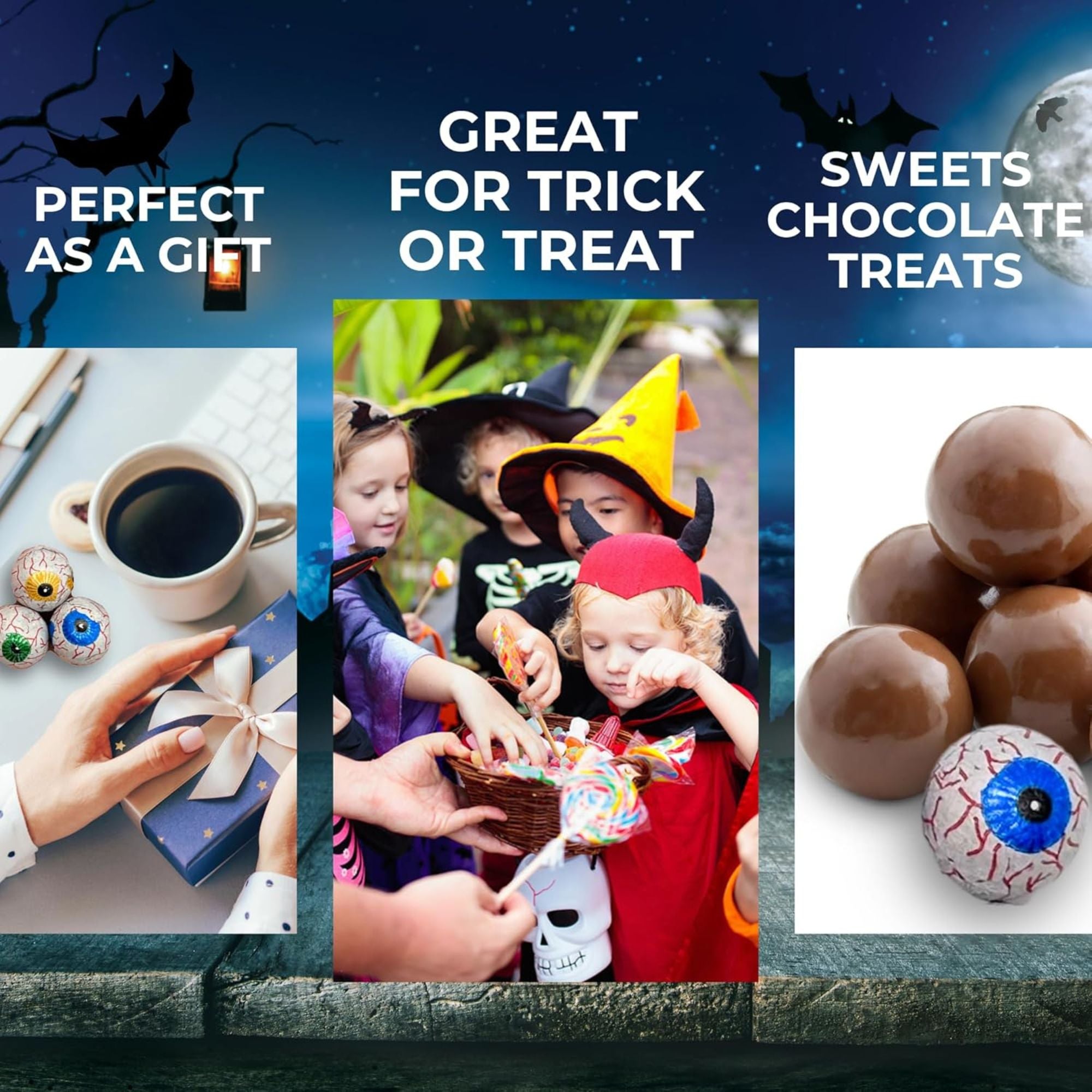 Halloween Chocolate Eyeballs – 500g Milk Chocolate Foil Balls