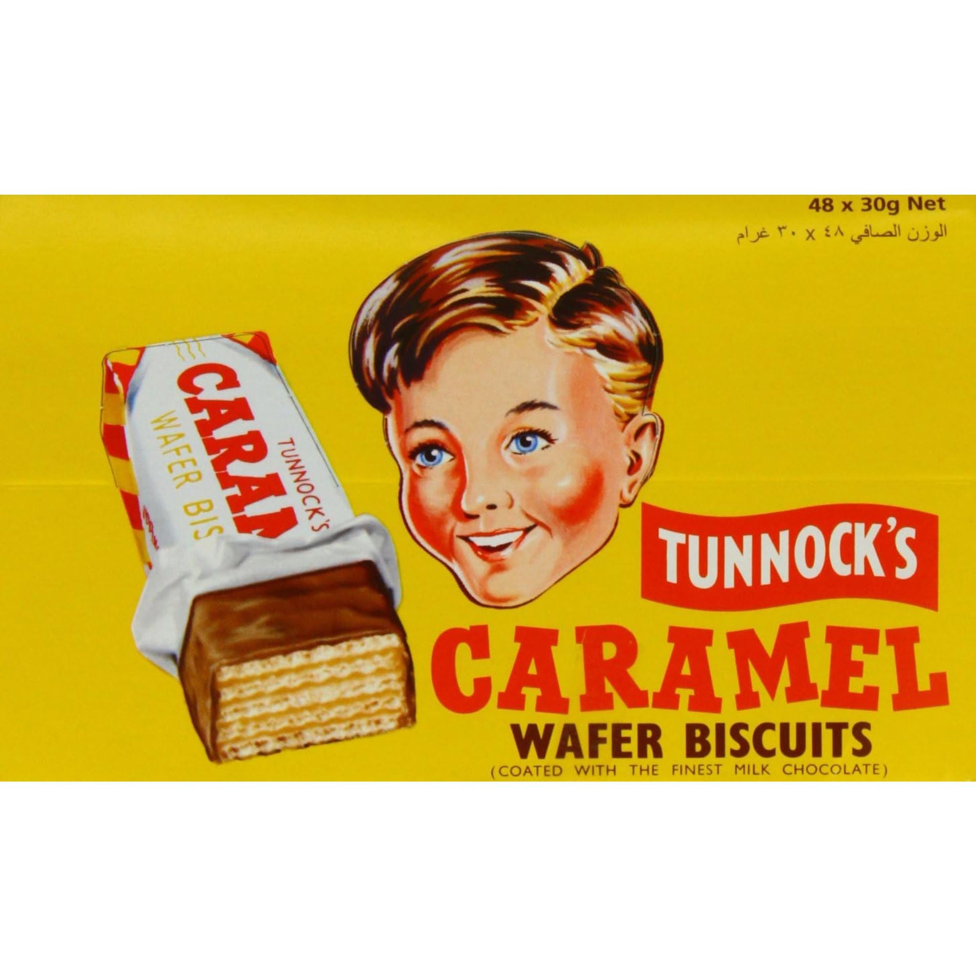Tunnock's Caramel Wafer Biscuits – 30g Bar (Pack of 48)