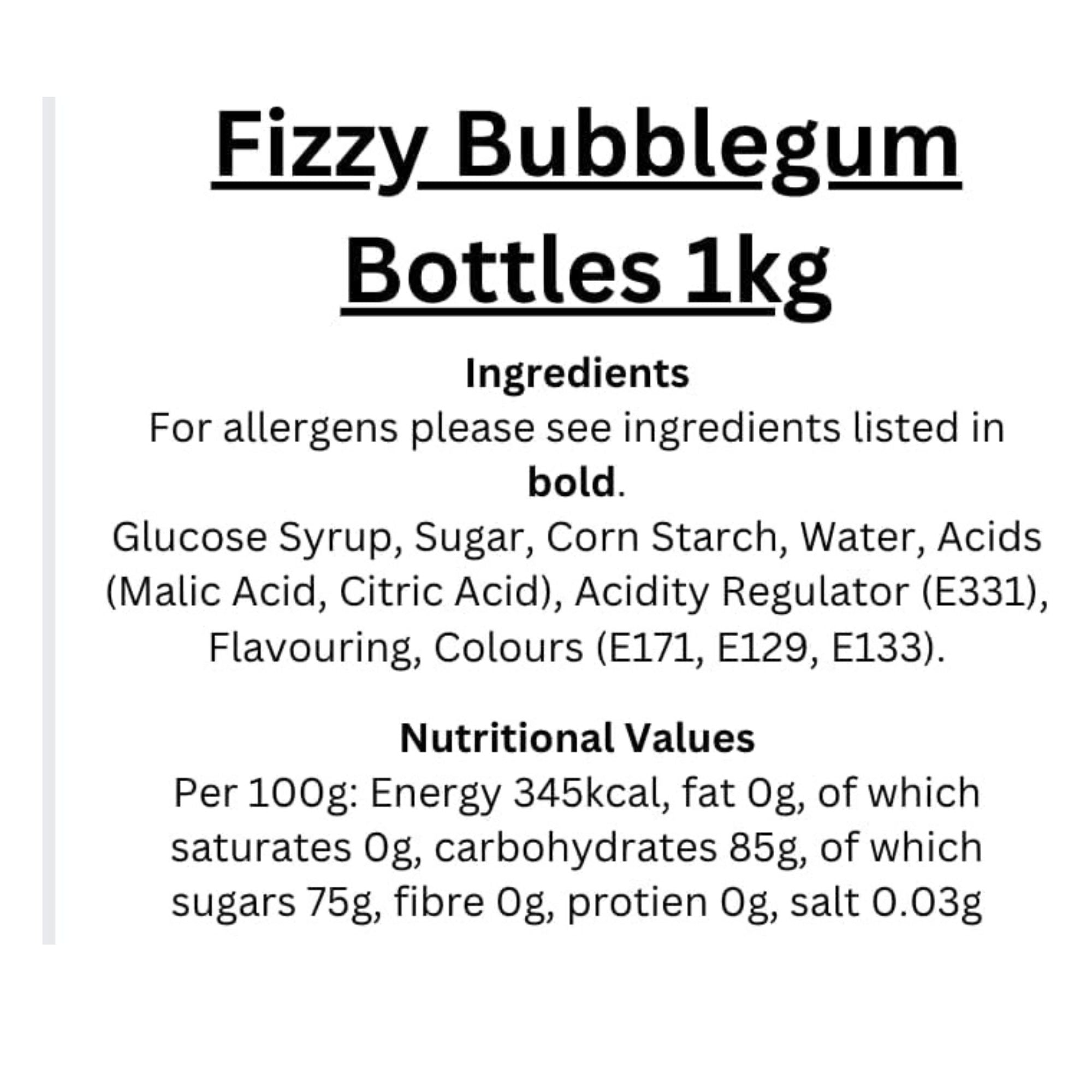 Fizzy Bubblegum Bottles – 1kg Bag