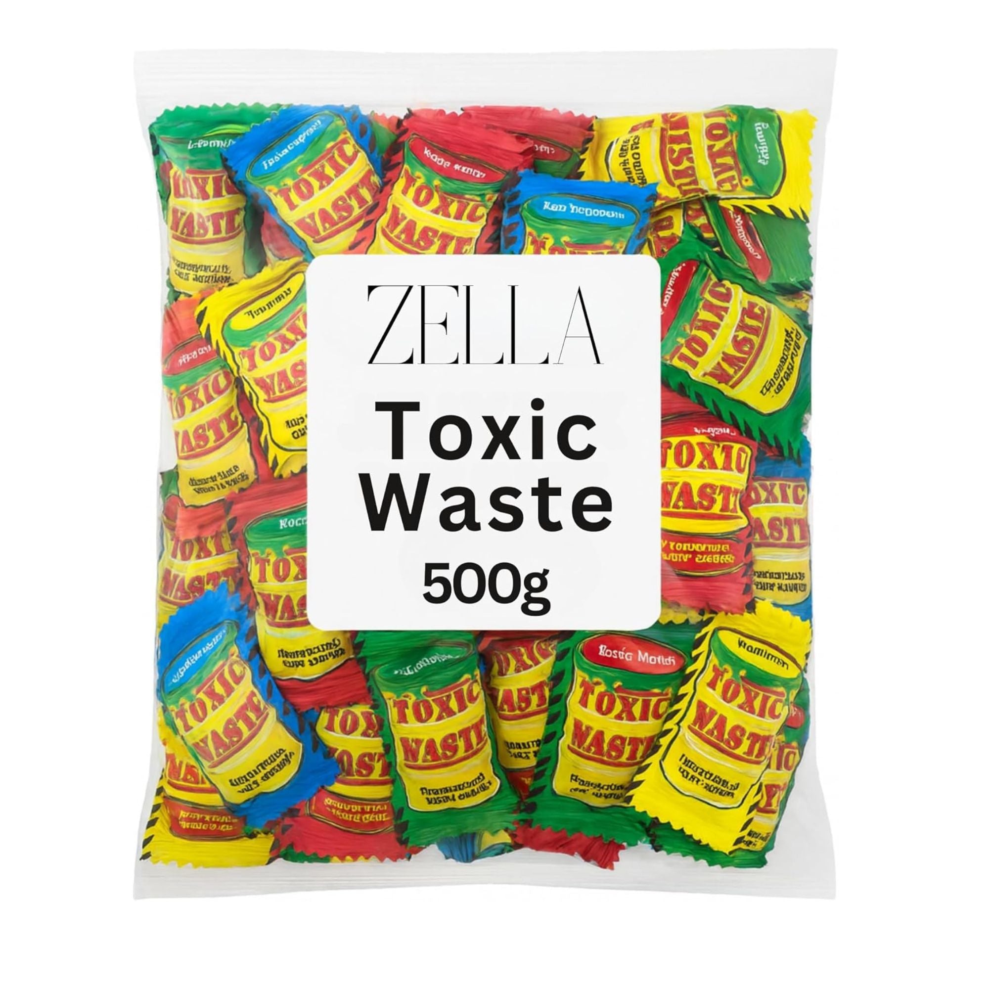 Zella Toxic Waste Sour Sweets – 500g Bulk Bag